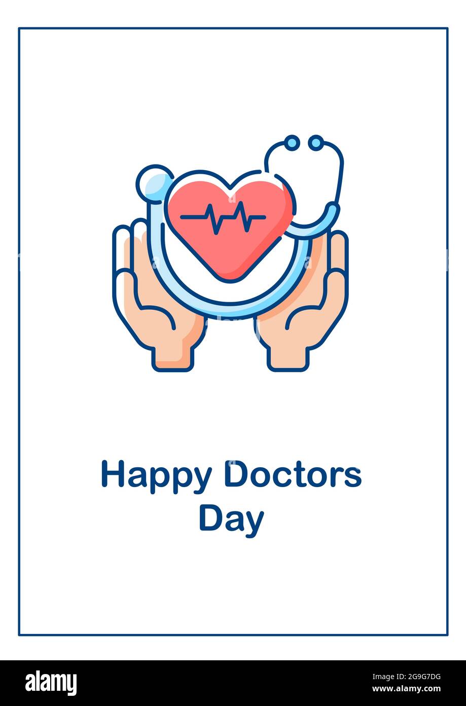 Happy Doctors Day Greeting Card With Color Icon Element Image436148204
