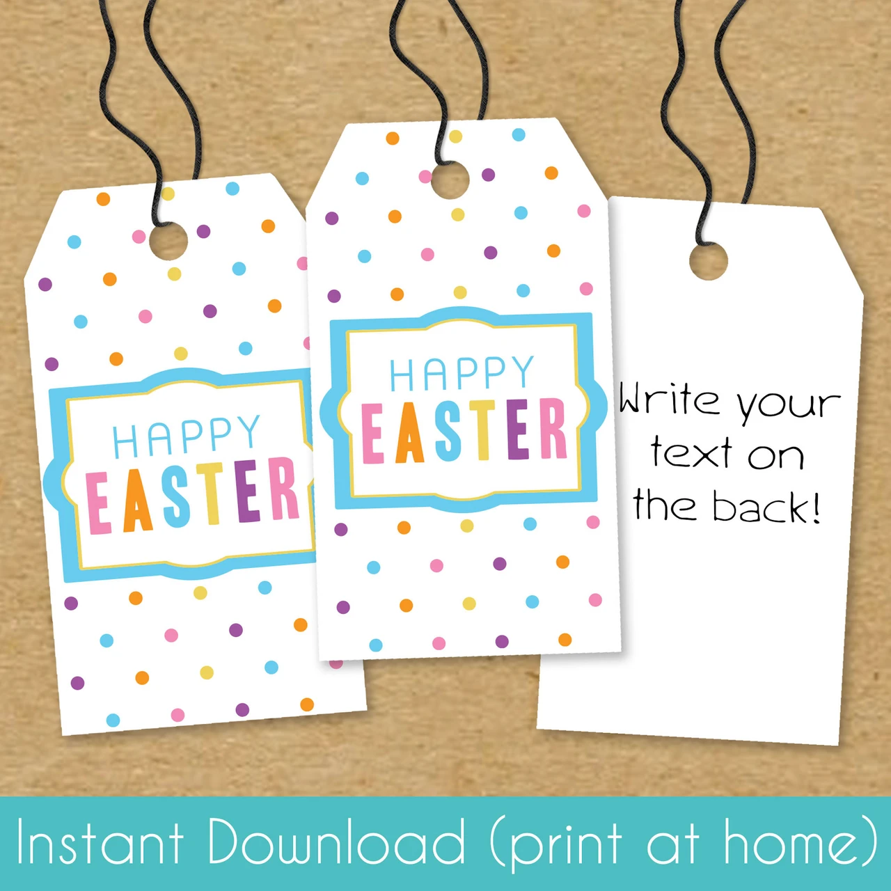 Happy Easter Printable Tags Instant Download