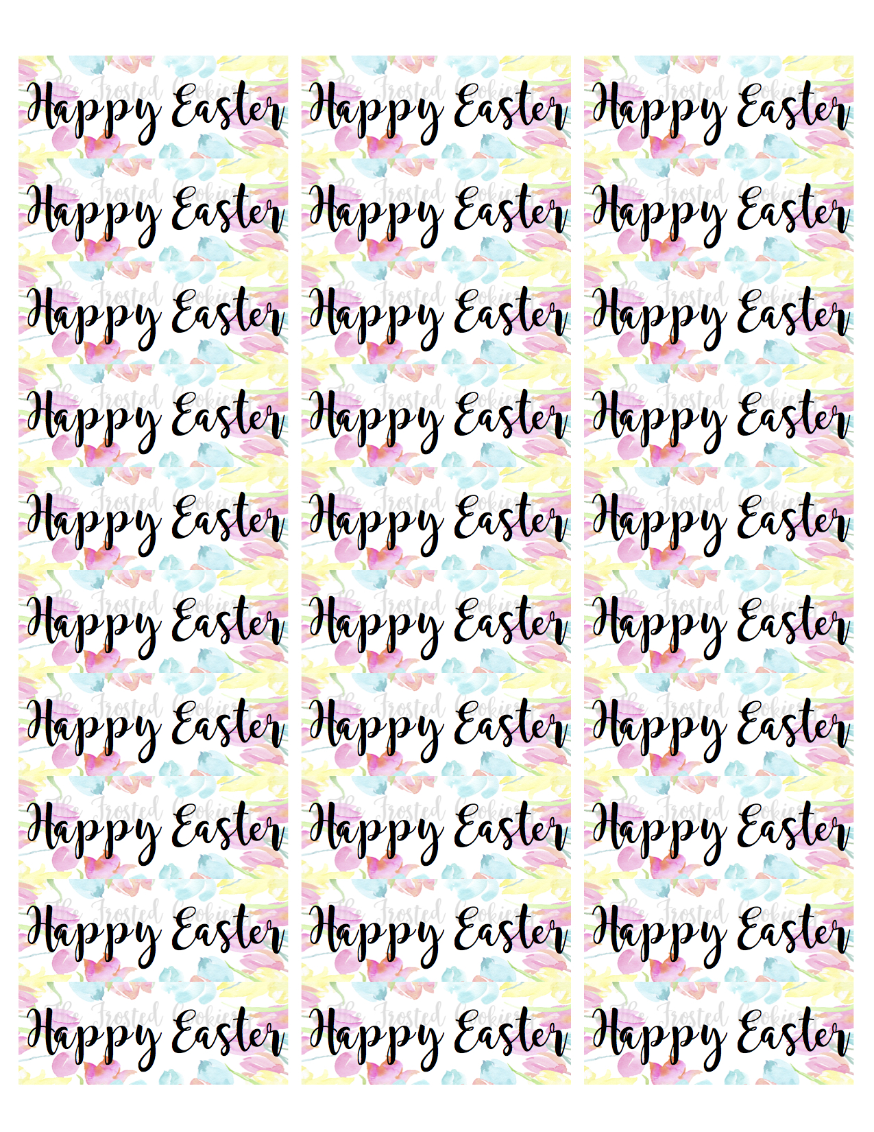 Happy Easter Tulips Rectangle Labels Or Tags Happy Easter Tulips Rectangle Labels Or Tags