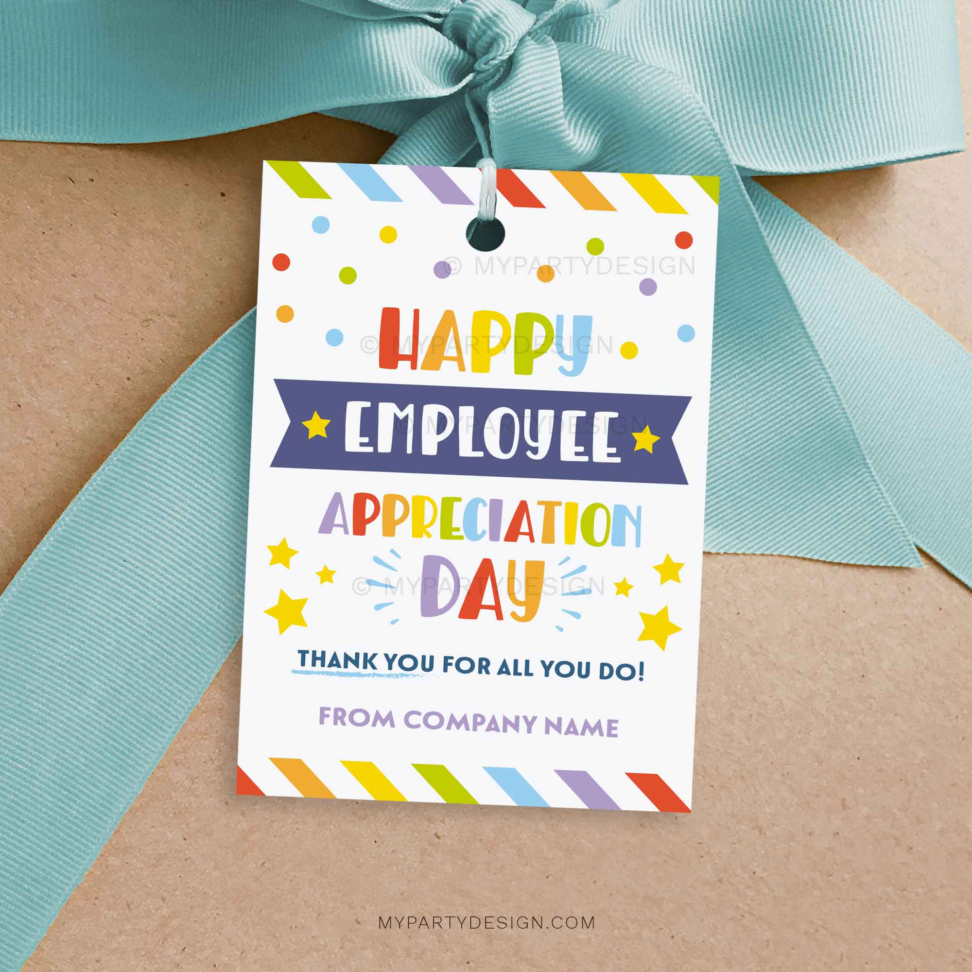 Happy Employee Appreciation Day Gift Tag Printable Pdf
