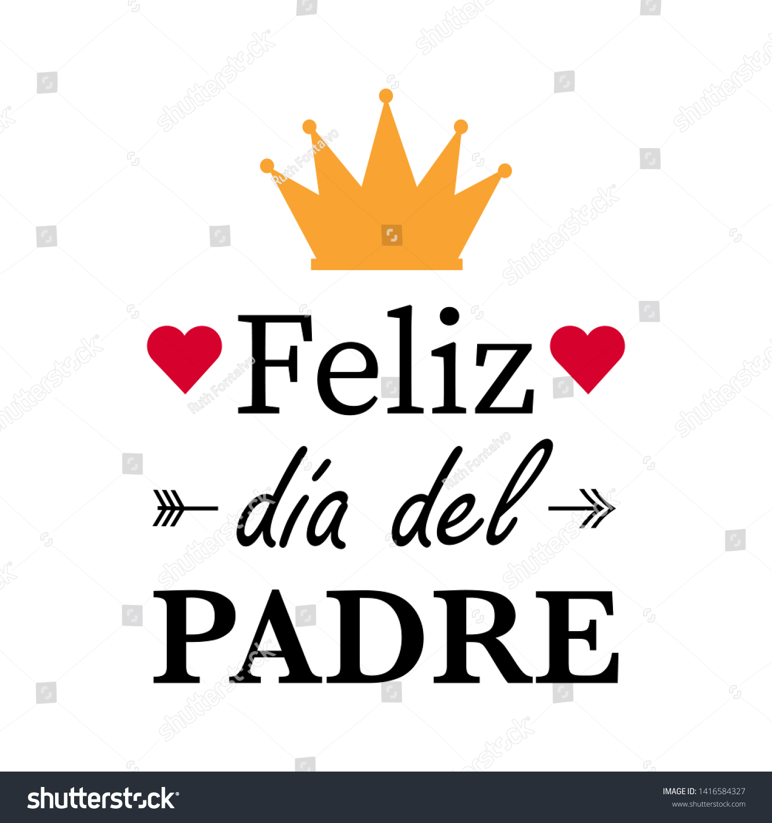 Happy Fathers Day Spanish Greeting Crown 1416584327