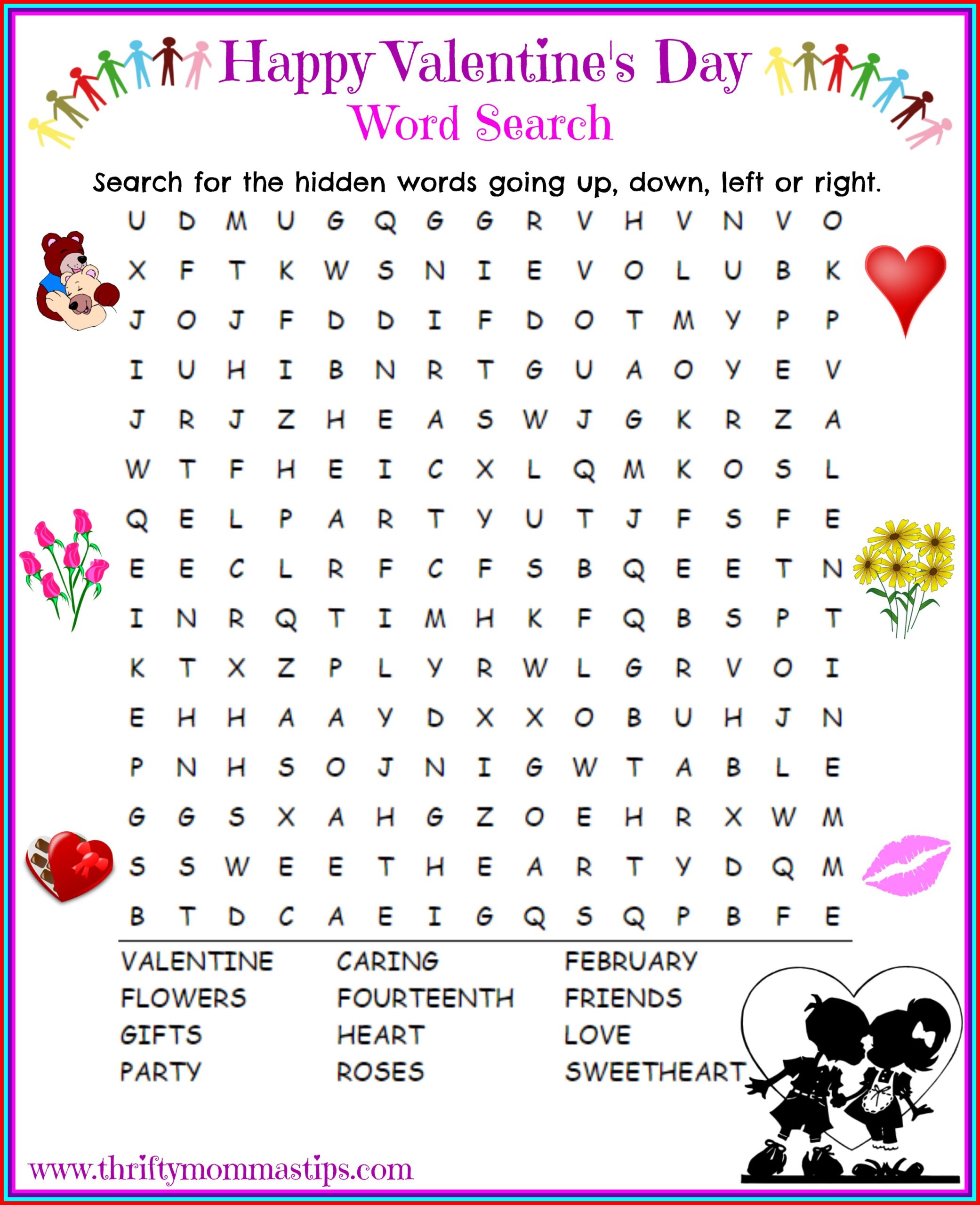 Happy Valentines Day Word Search Printable