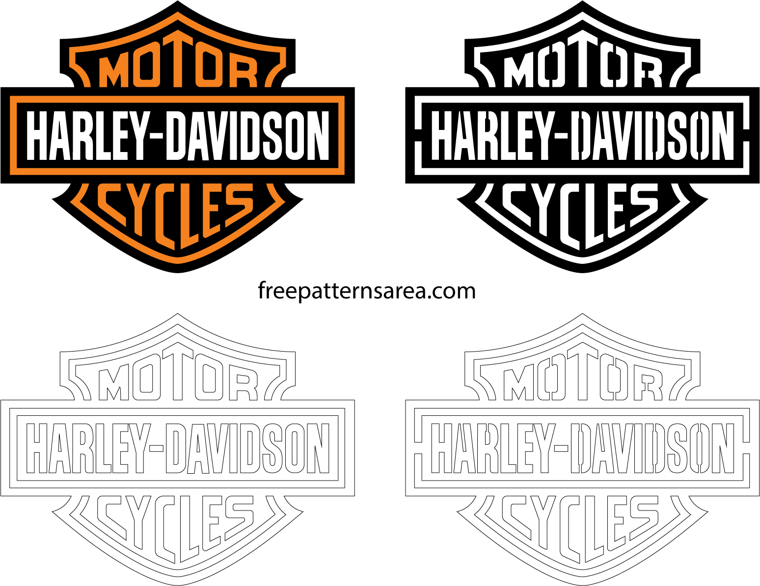 Harley Davidson Vector Logo Stencil Emblem Pattern