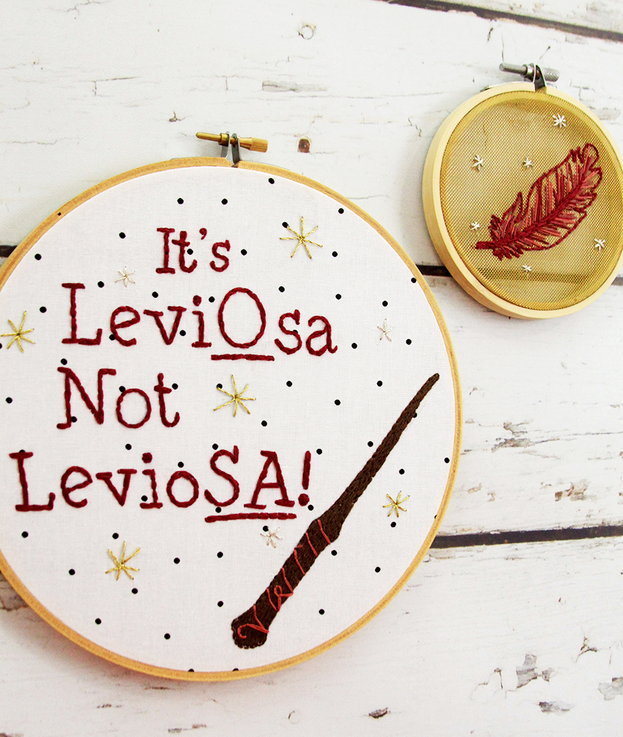 Harry Potter Leviosa Embroidery Pattern Harry Potter Leviosa Embroidery Pattern