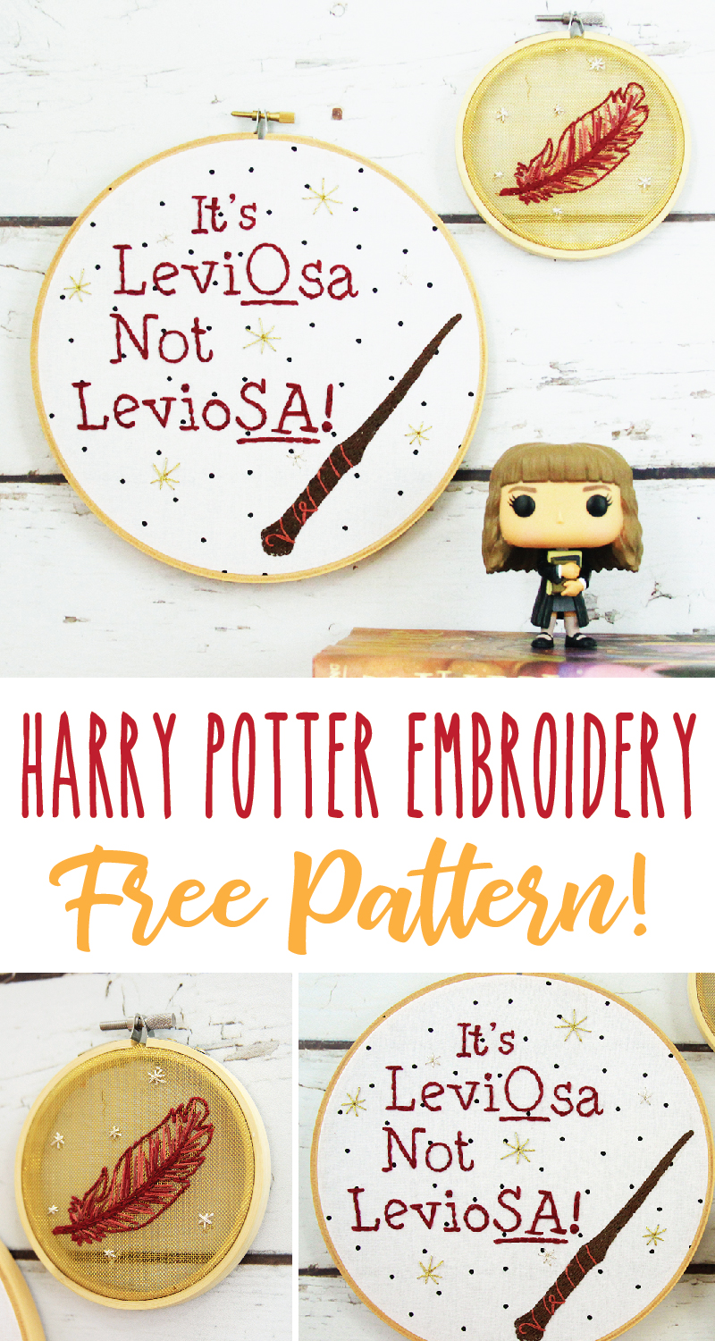 Harry Potter Leviosa Embroidery Pattern Harry Potter Leviosa Embroidery Pattern