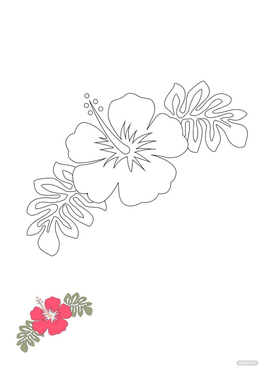 free printable hawaiian flower stencil