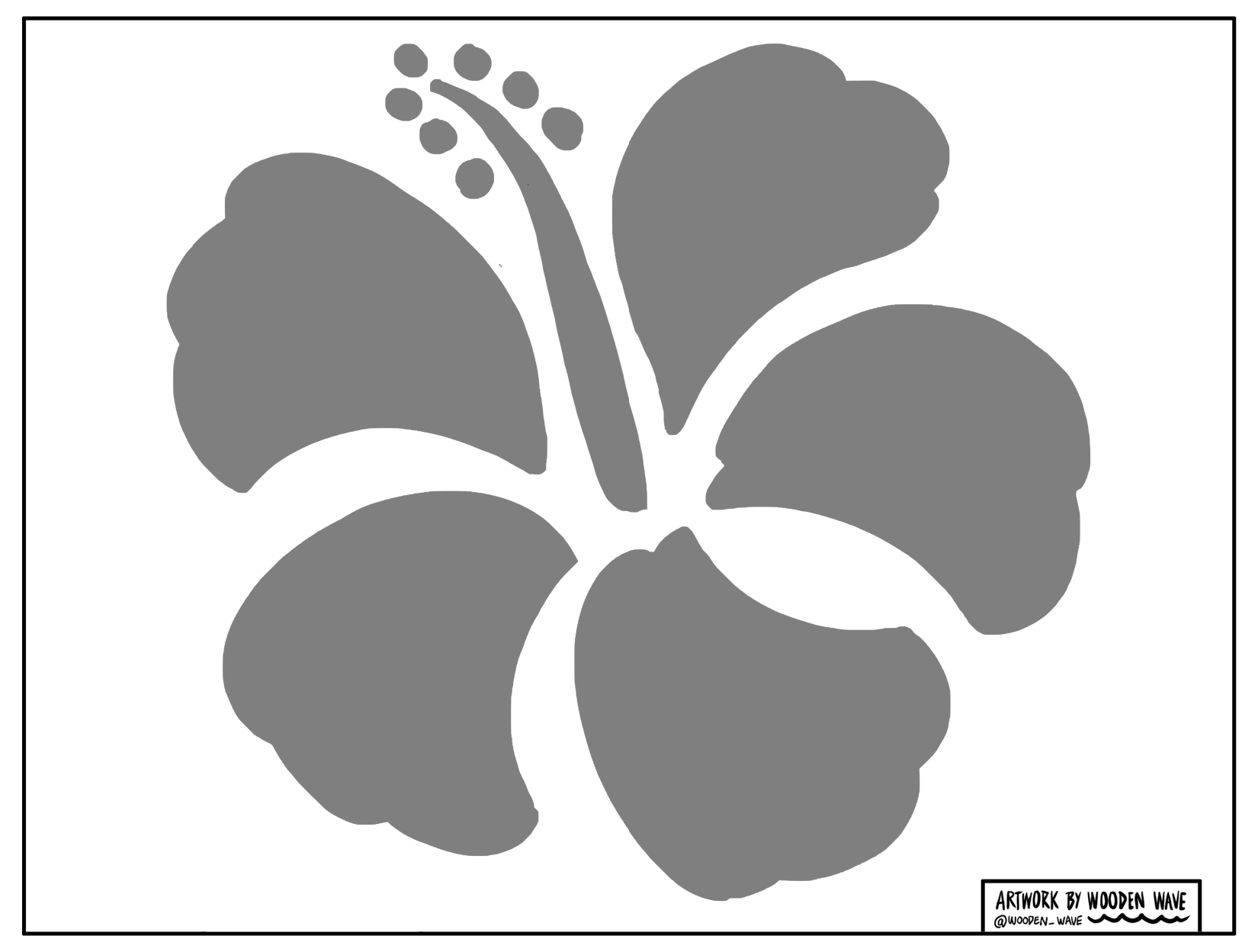 Hawaiithemed Hibiscus Free Pumpkin Stencil