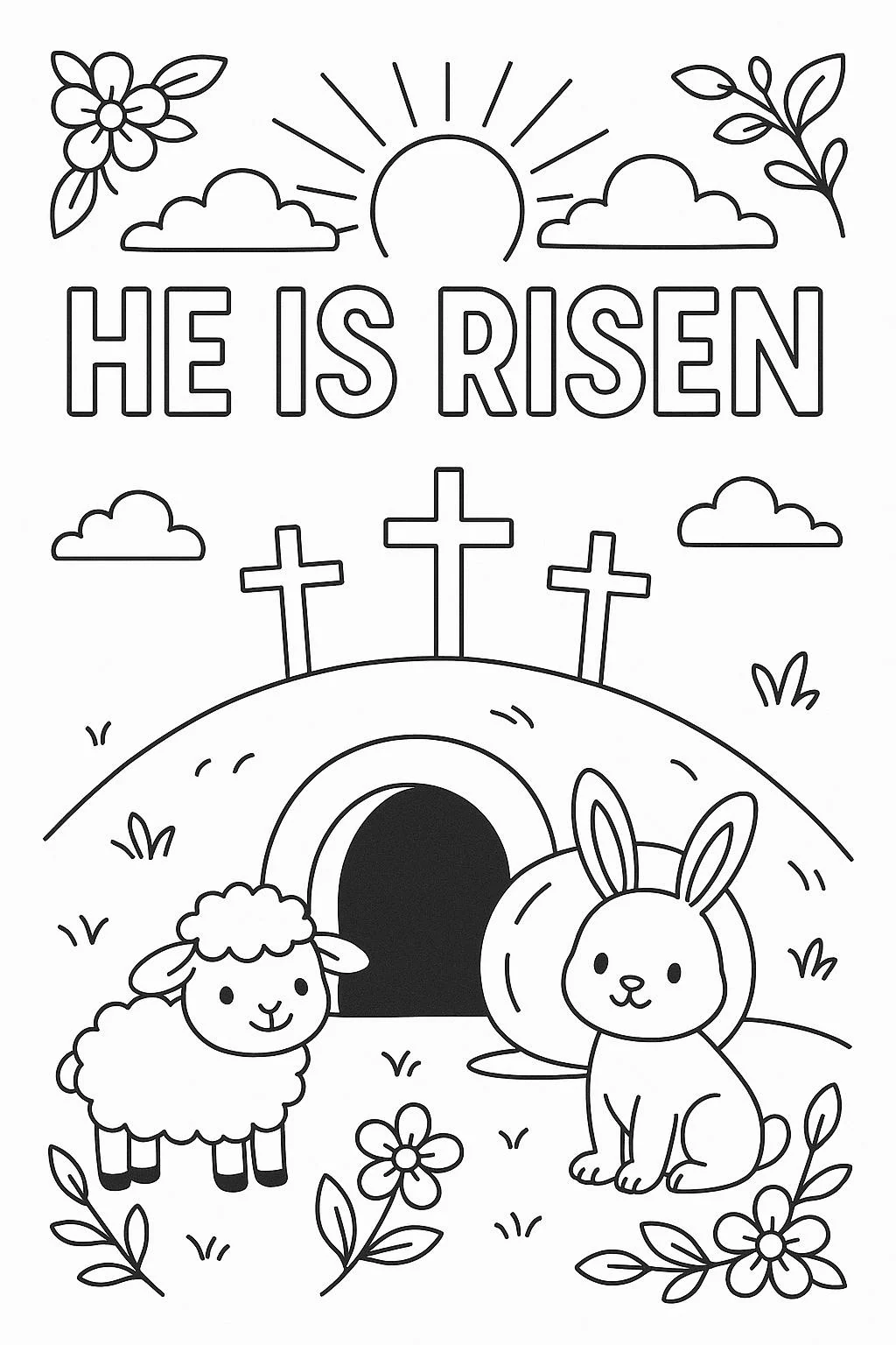 He Is Risen Easter Coloring Page He Is Risen Easter Coloring Page