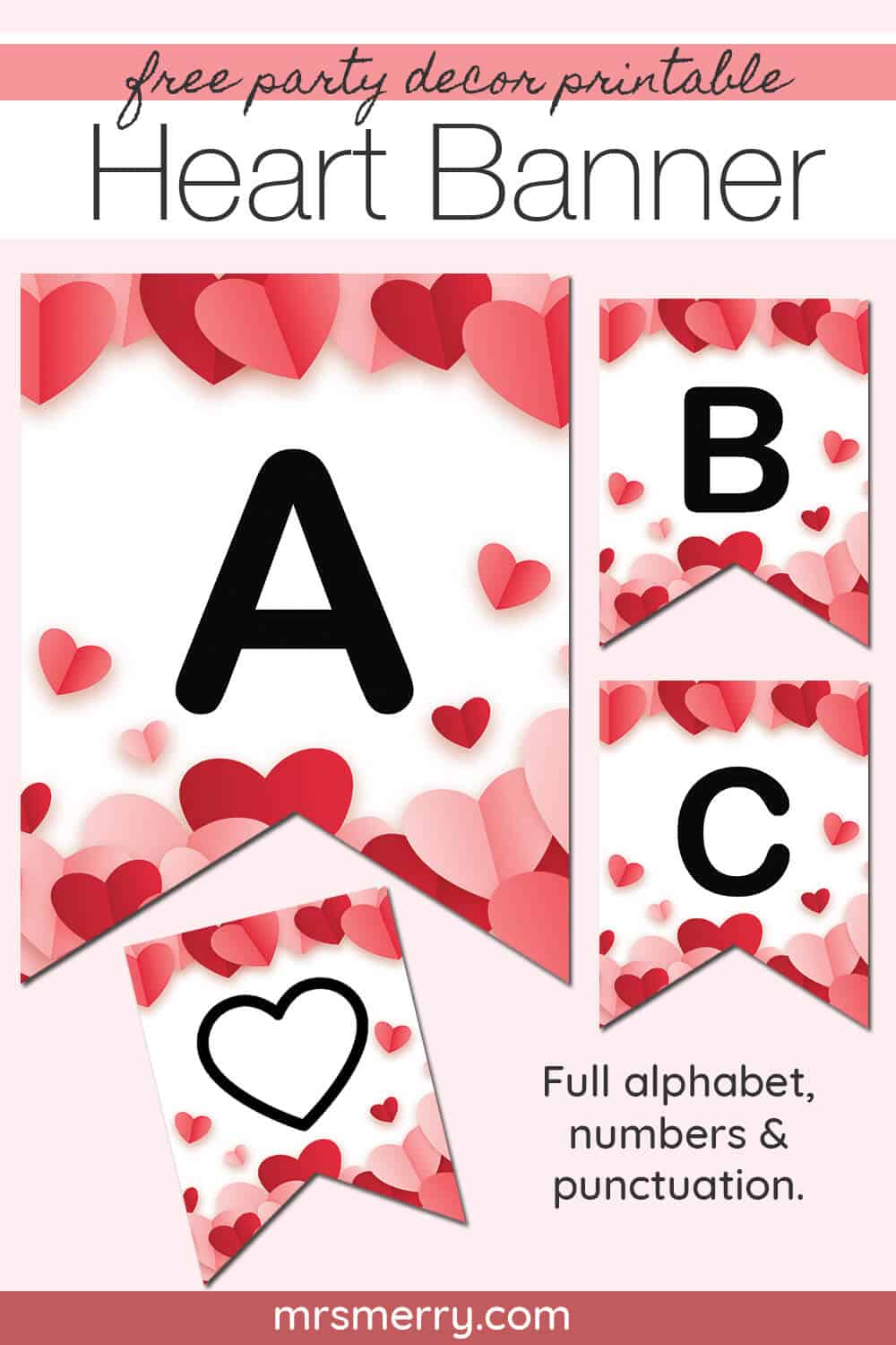 Heart Party Decor Banner