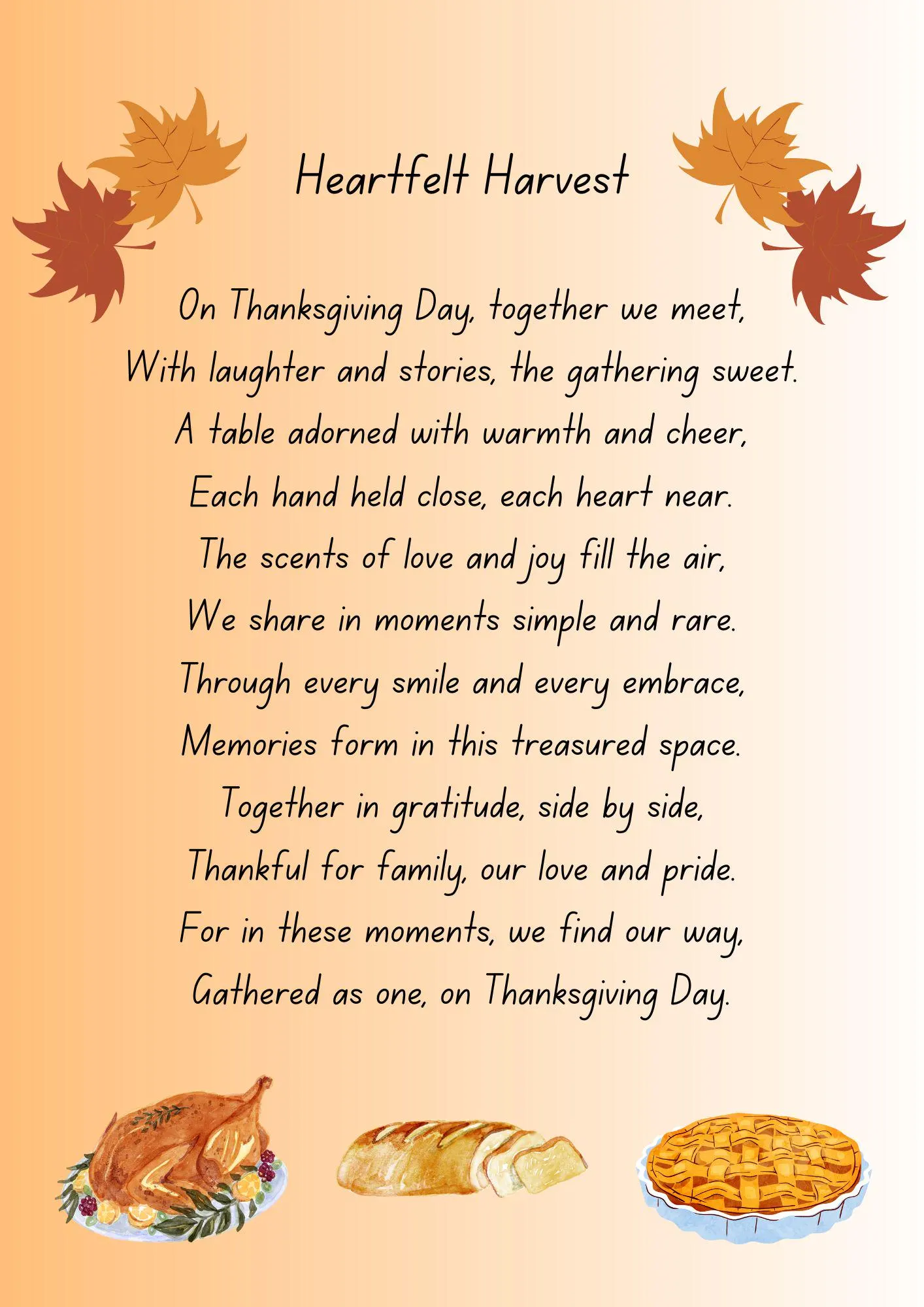 Heartfelt Harvest Thanksgiving Poem Heartfelt Harvest Thanksgiving Poem