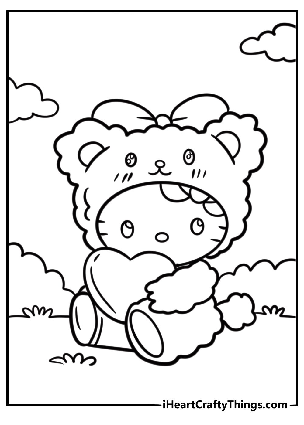 hello kitty valentines coloring pages printable