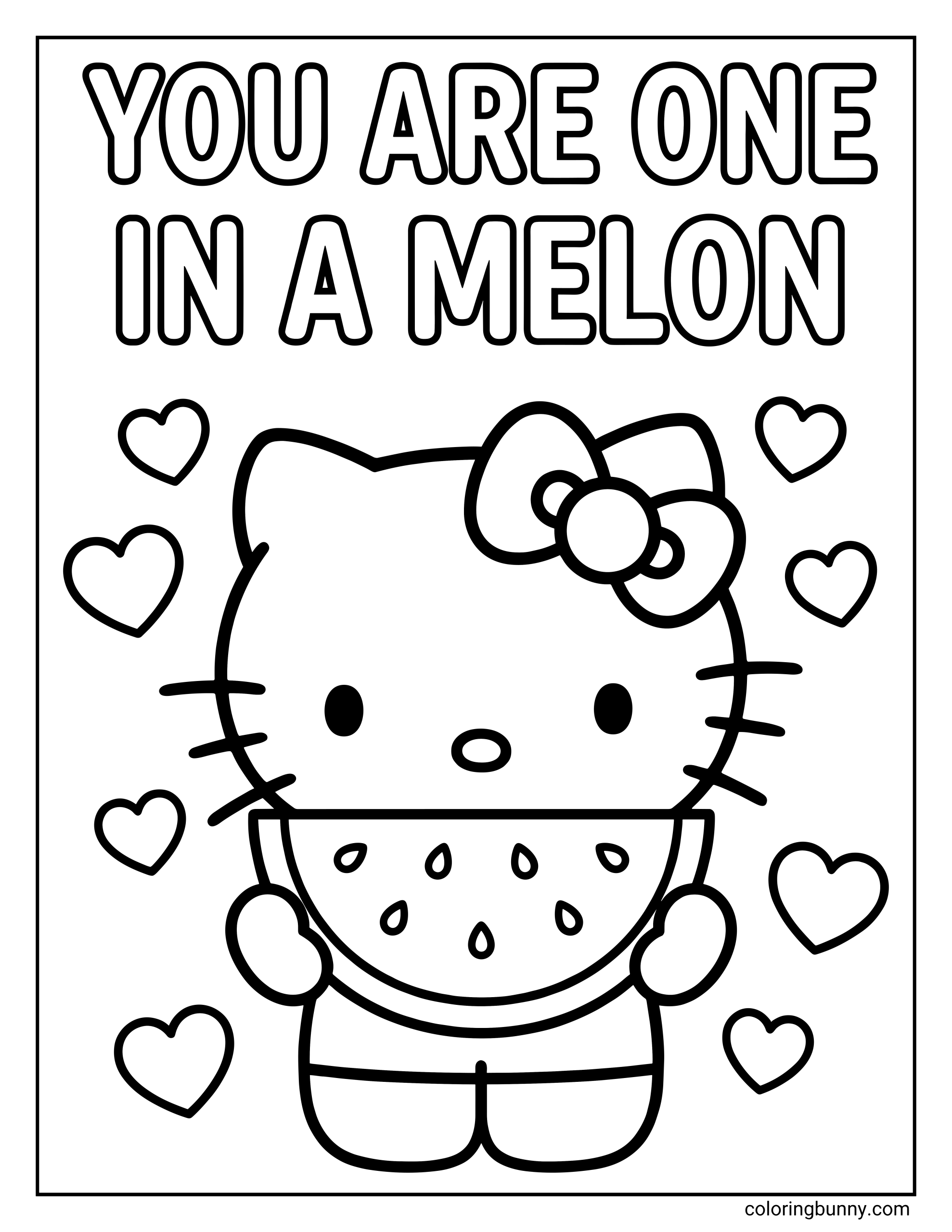 Hello Kitty Valentines Day Coloring Pages