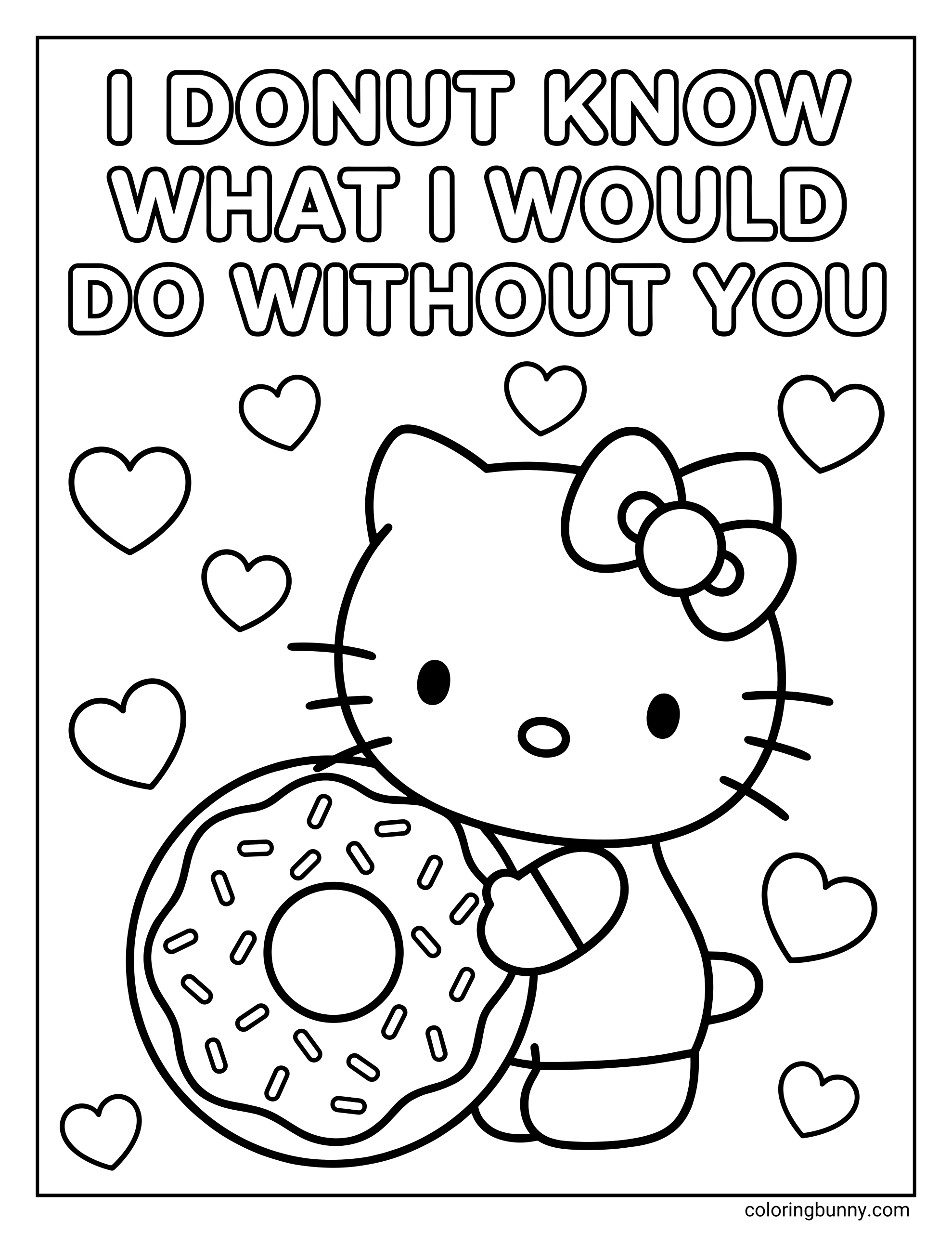 Hello Kitty Valentines Day Coloring Pages