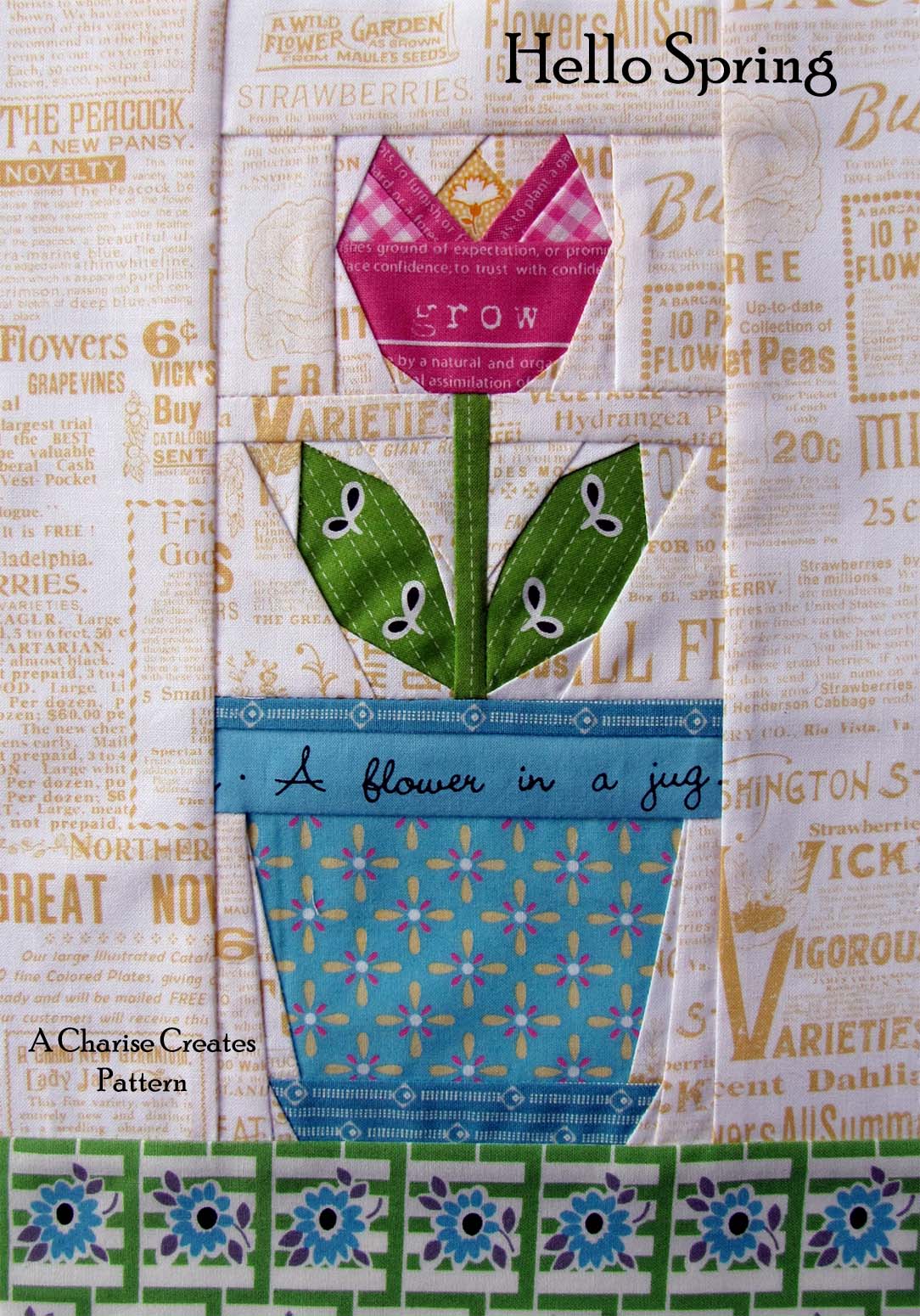 Hello Spring Free Paper Piecing Pattern