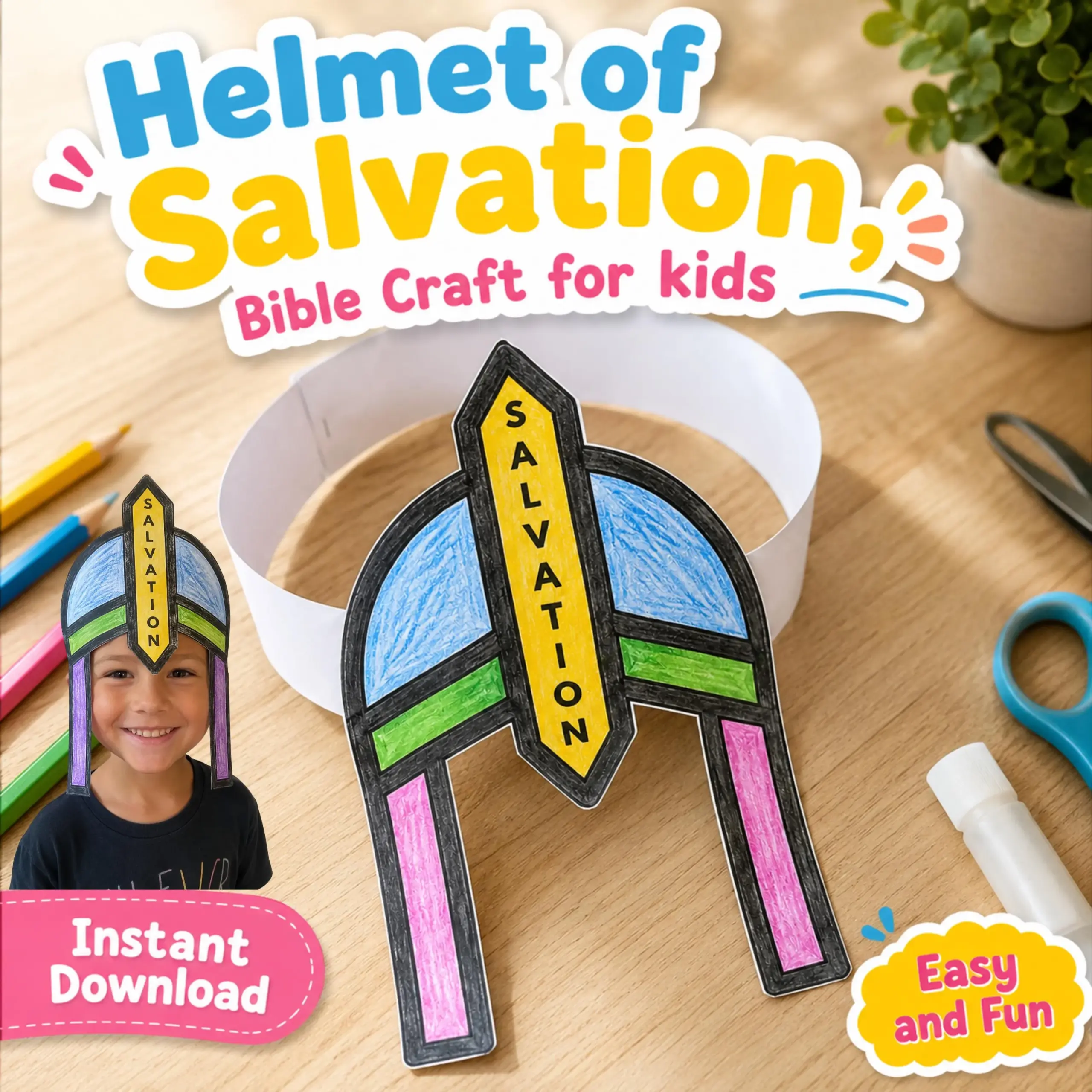 printable pattern for helmet of salvation