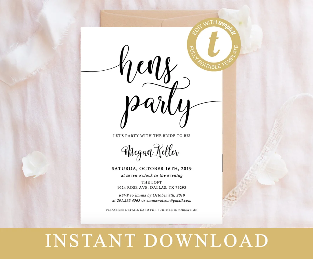 free hen party templates