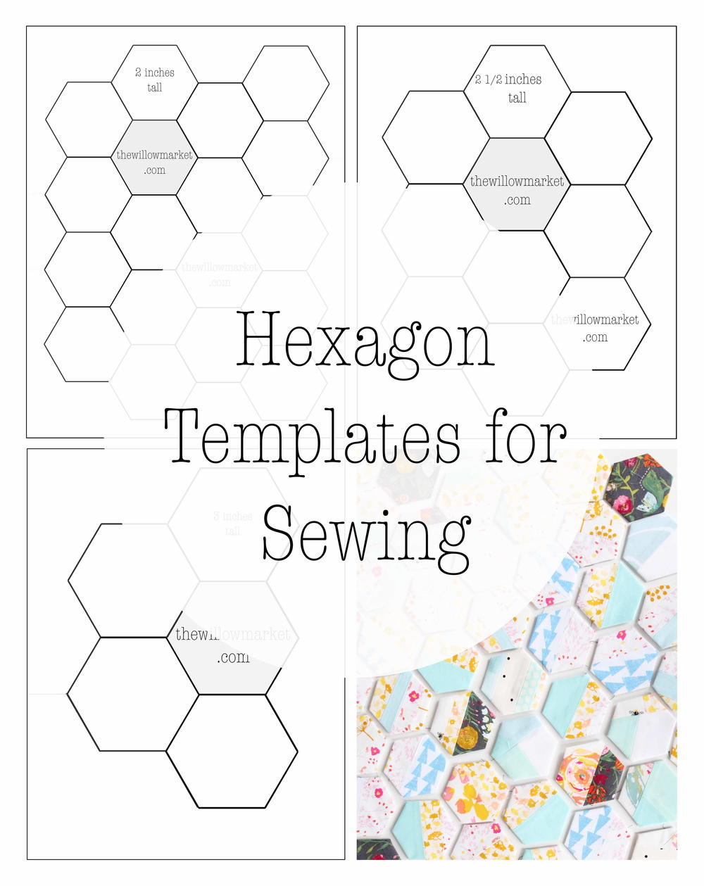 free printable hexagon shapes