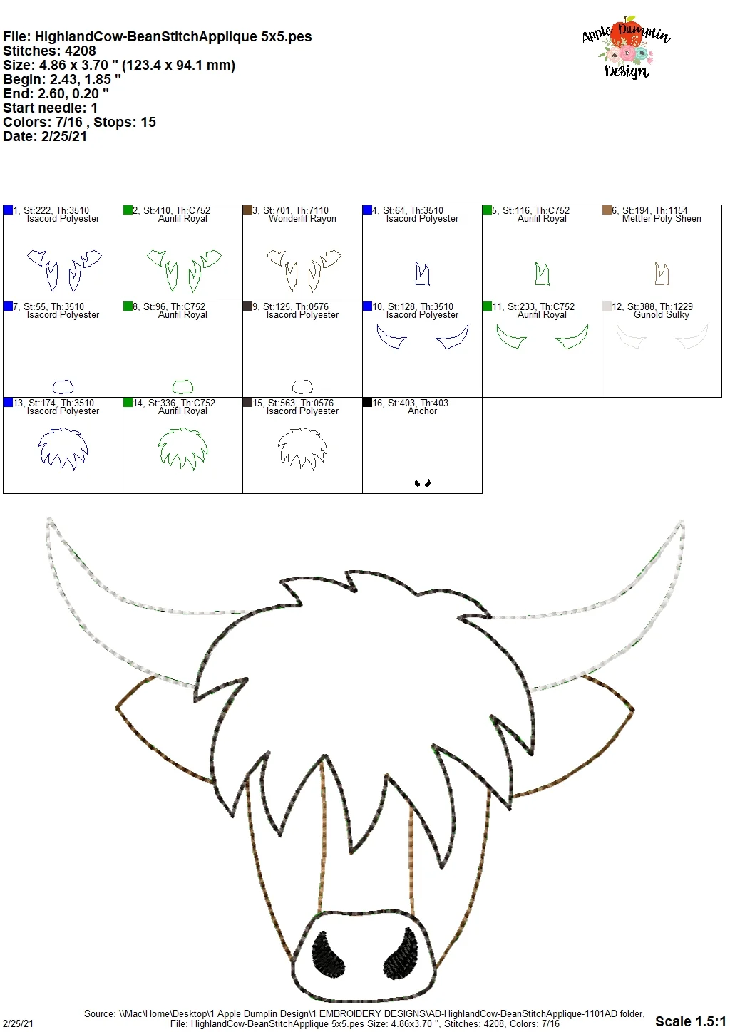 free printable cow sewing pattern