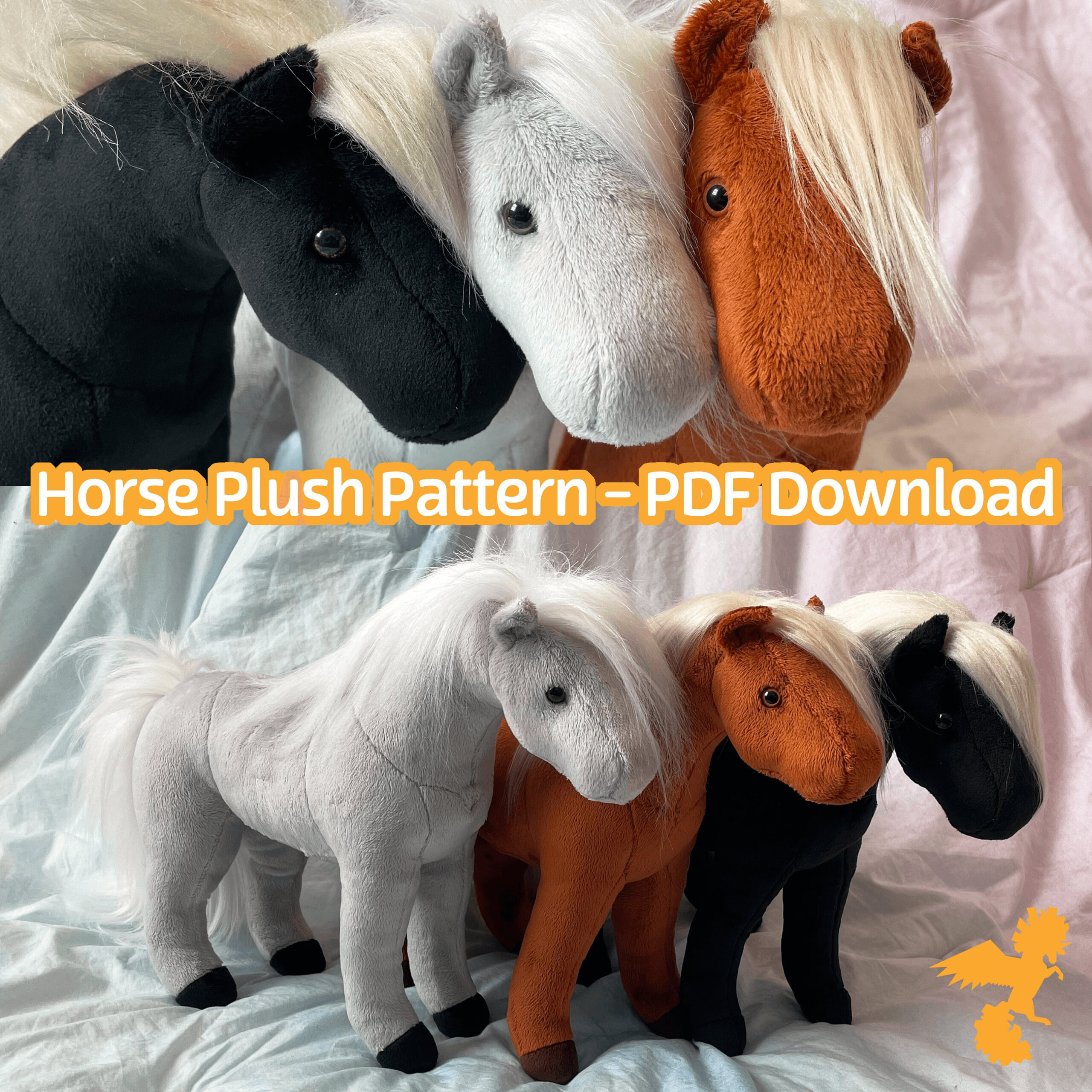 Horse Plush Sewing Pattern Digital Pdf