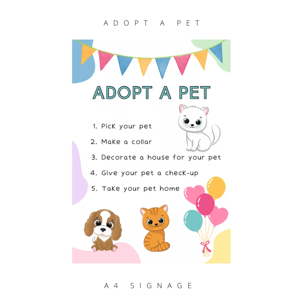 adopt a pet party free printables