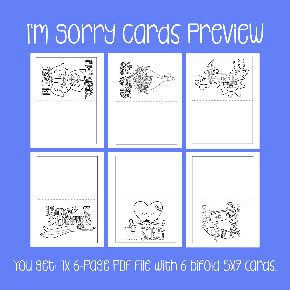 Im Sorry Cards For Kids