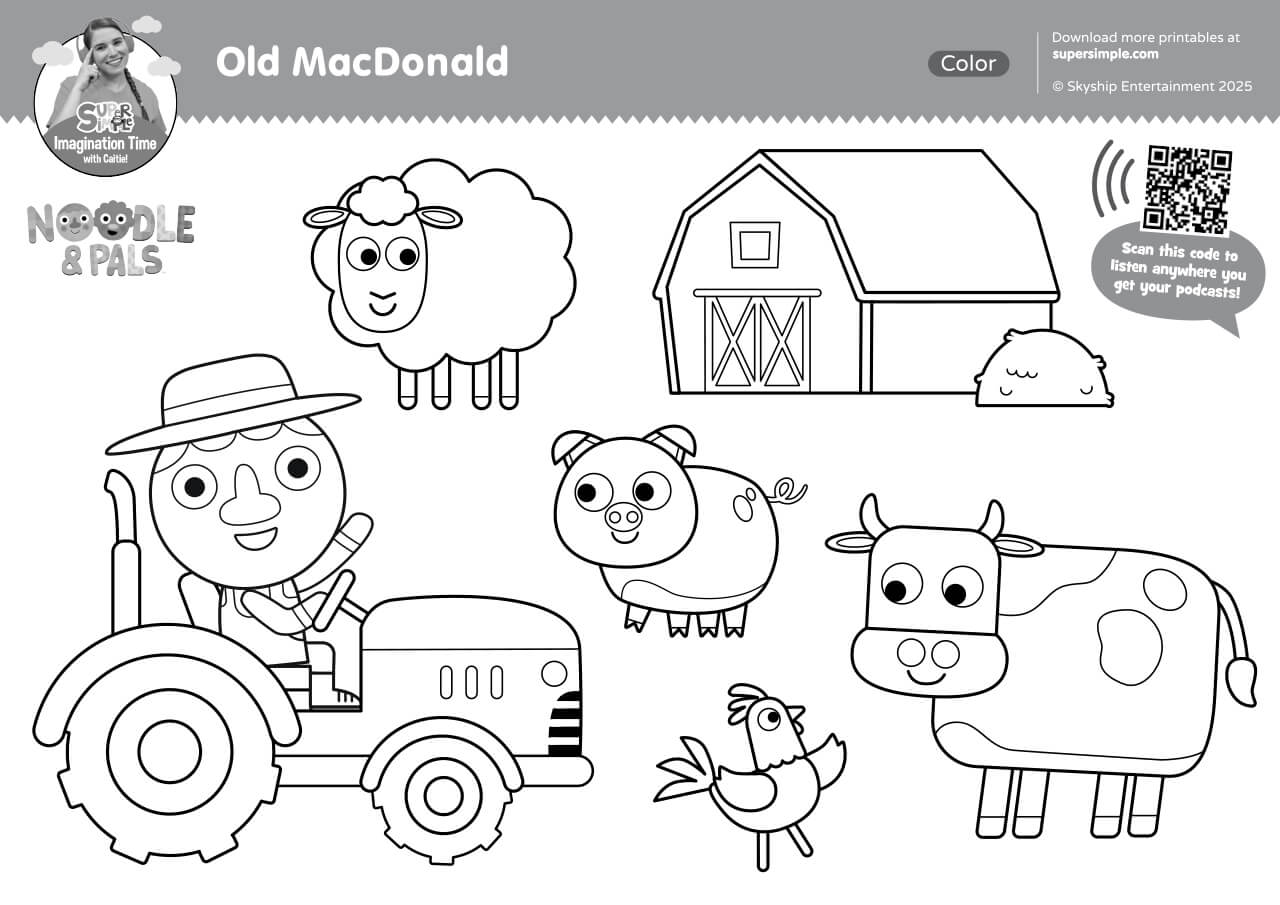 Imagination Time Old Macdonald Coloring Page