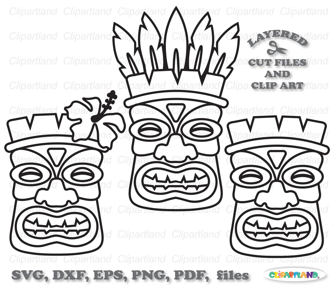 Instant Download Tiki Mask Svg Cut File