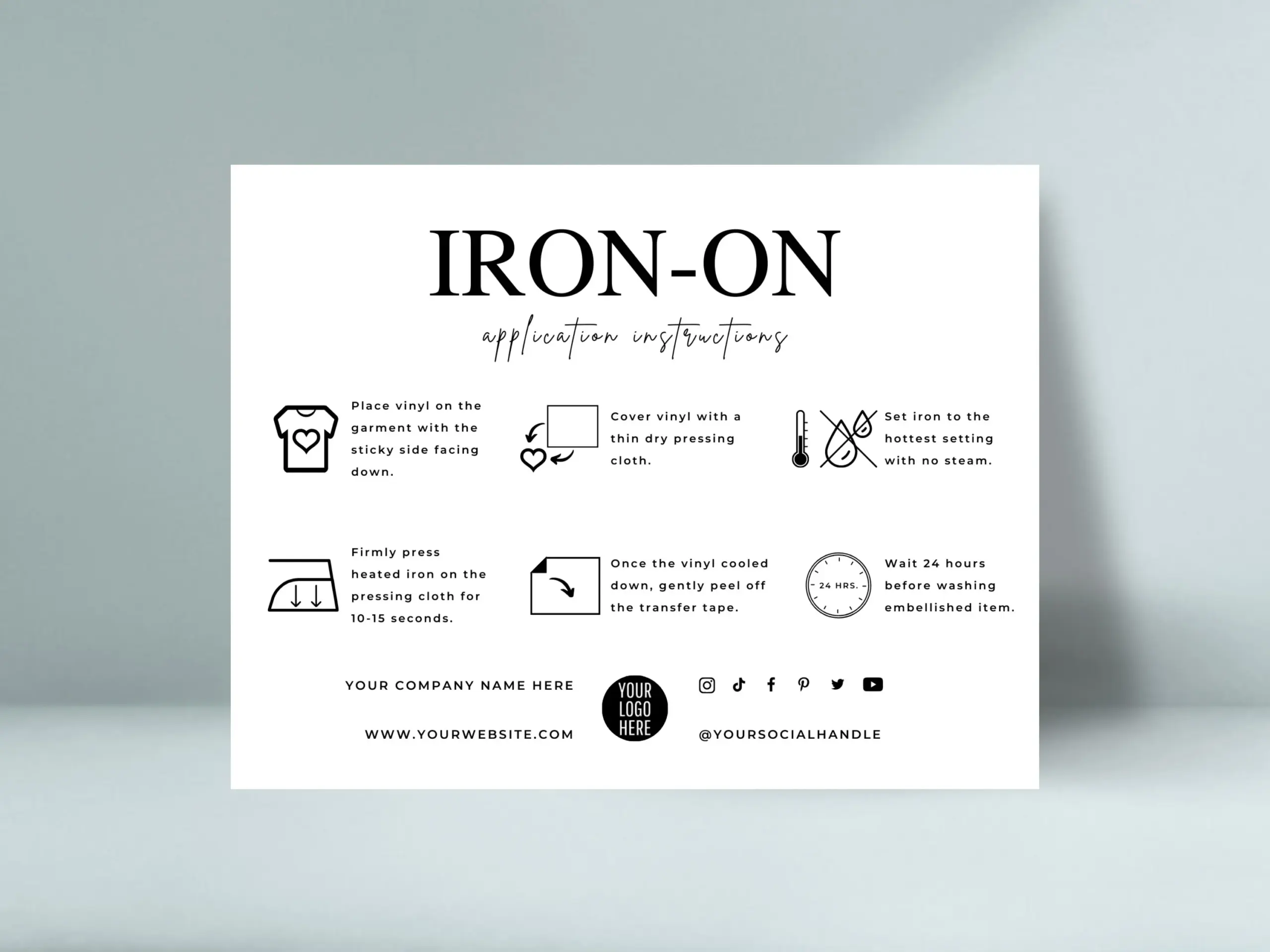 Iron On Instructions Template Editable Iron On Instructions Template Editable
