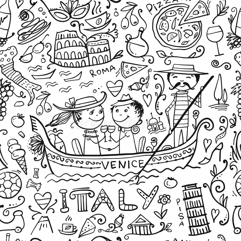 Italy Seamless Pattern