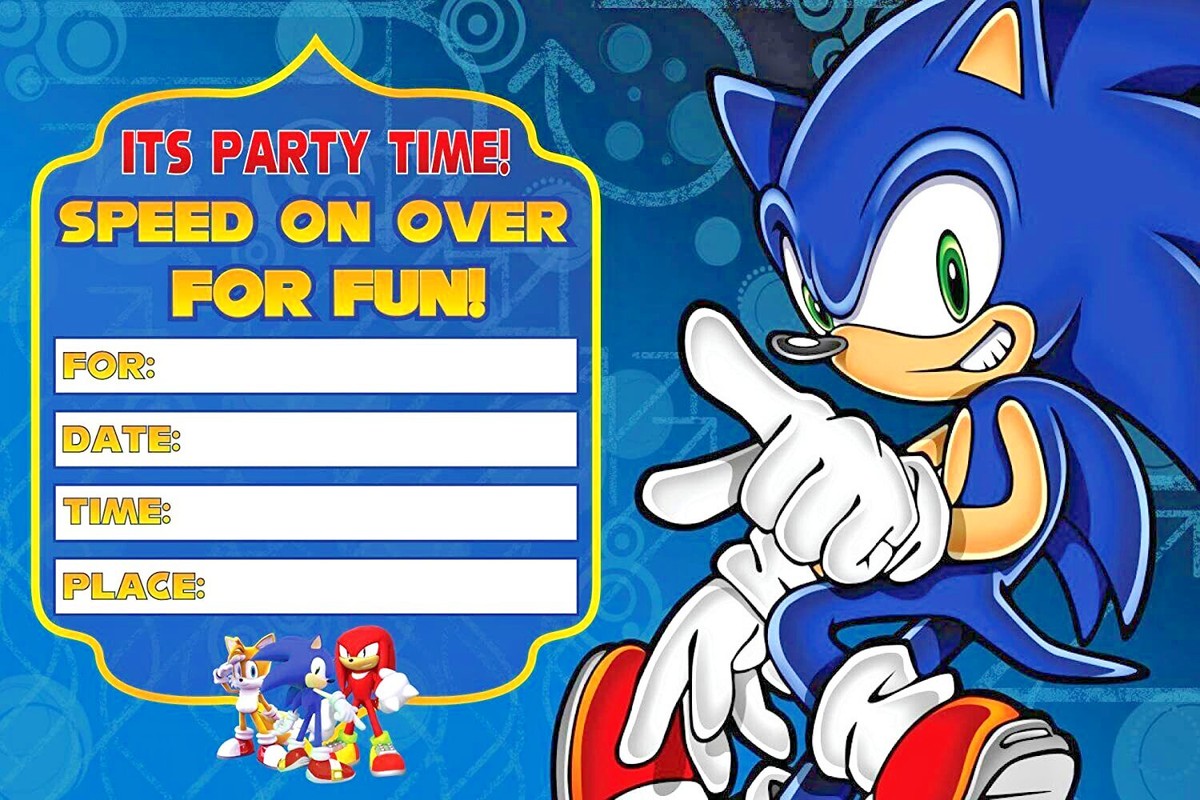 free printable sonic the hedgehog party invitations