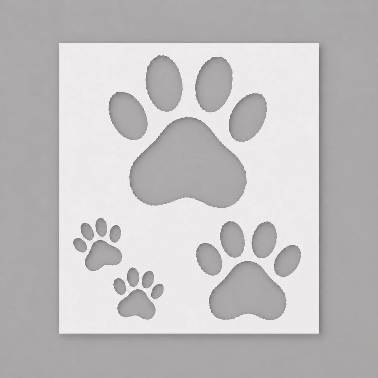 Jagged Paw Print Stencil