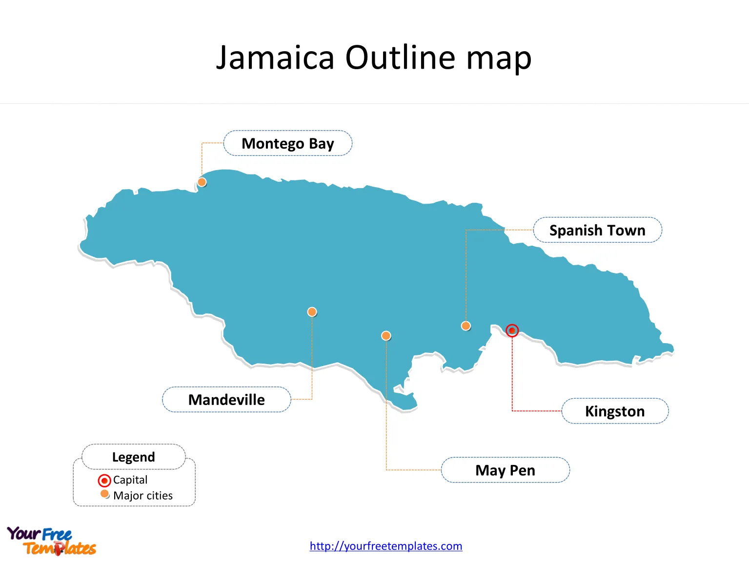 Jamaica Map Blank Templates