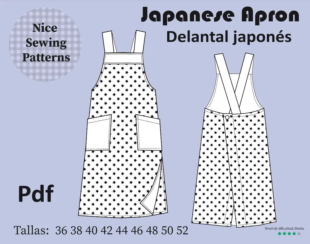 printable japanese apron pattern