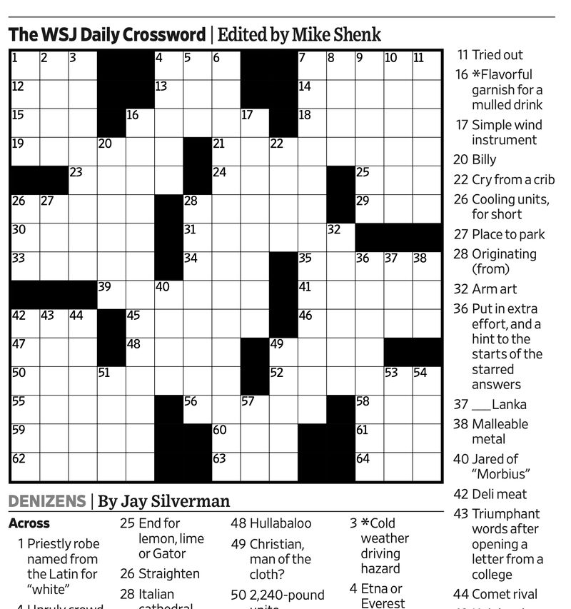 free printable daily crossword
