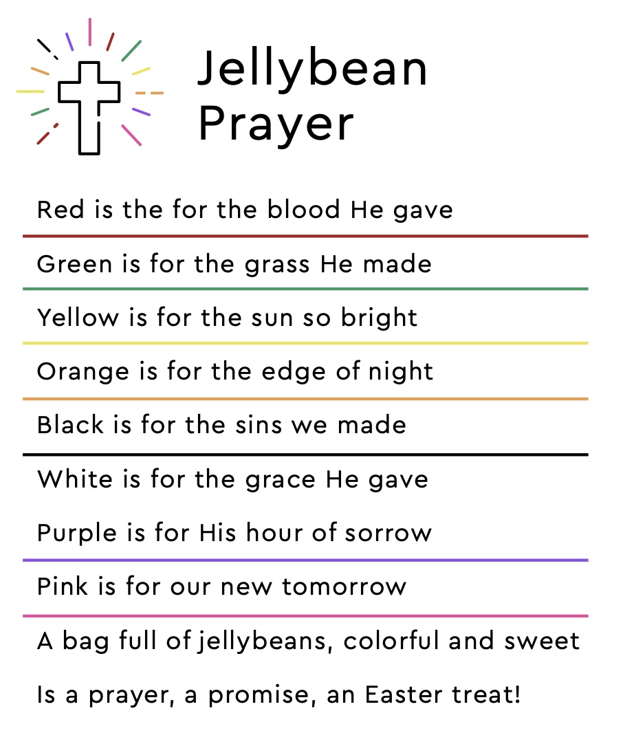 jelly bean poem for easter printable