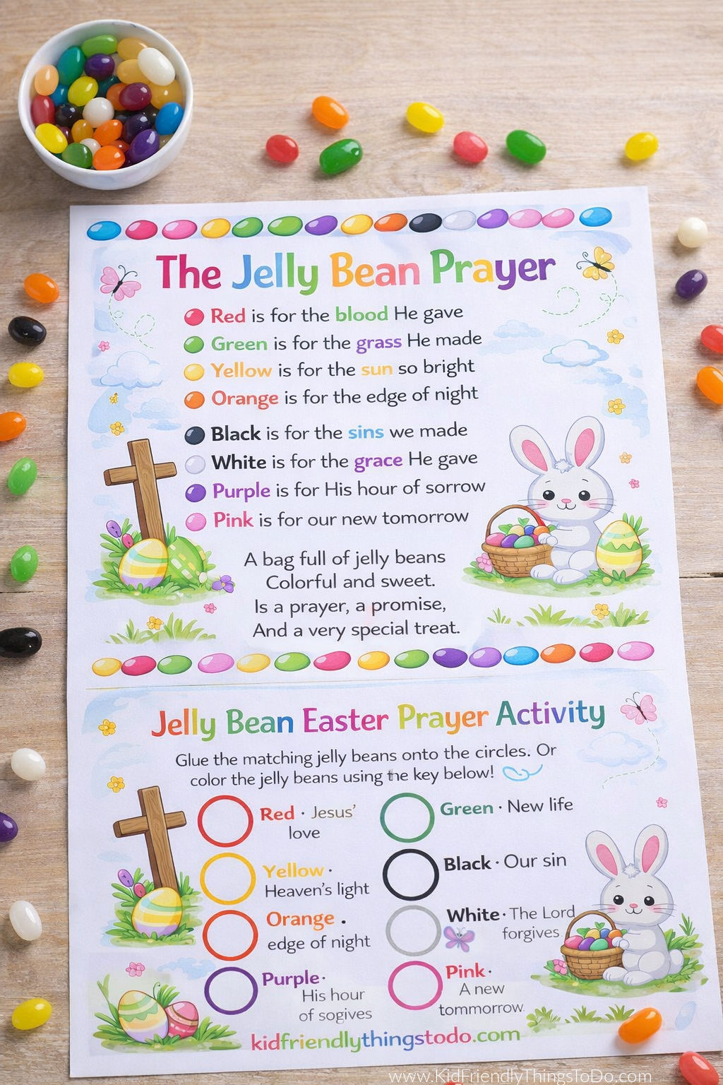 Jelly Bean Prayer Printable For Kids Easter Activity