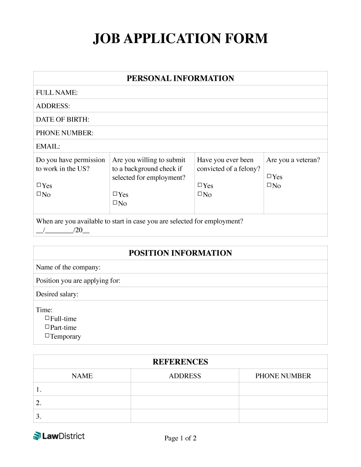 Job Application