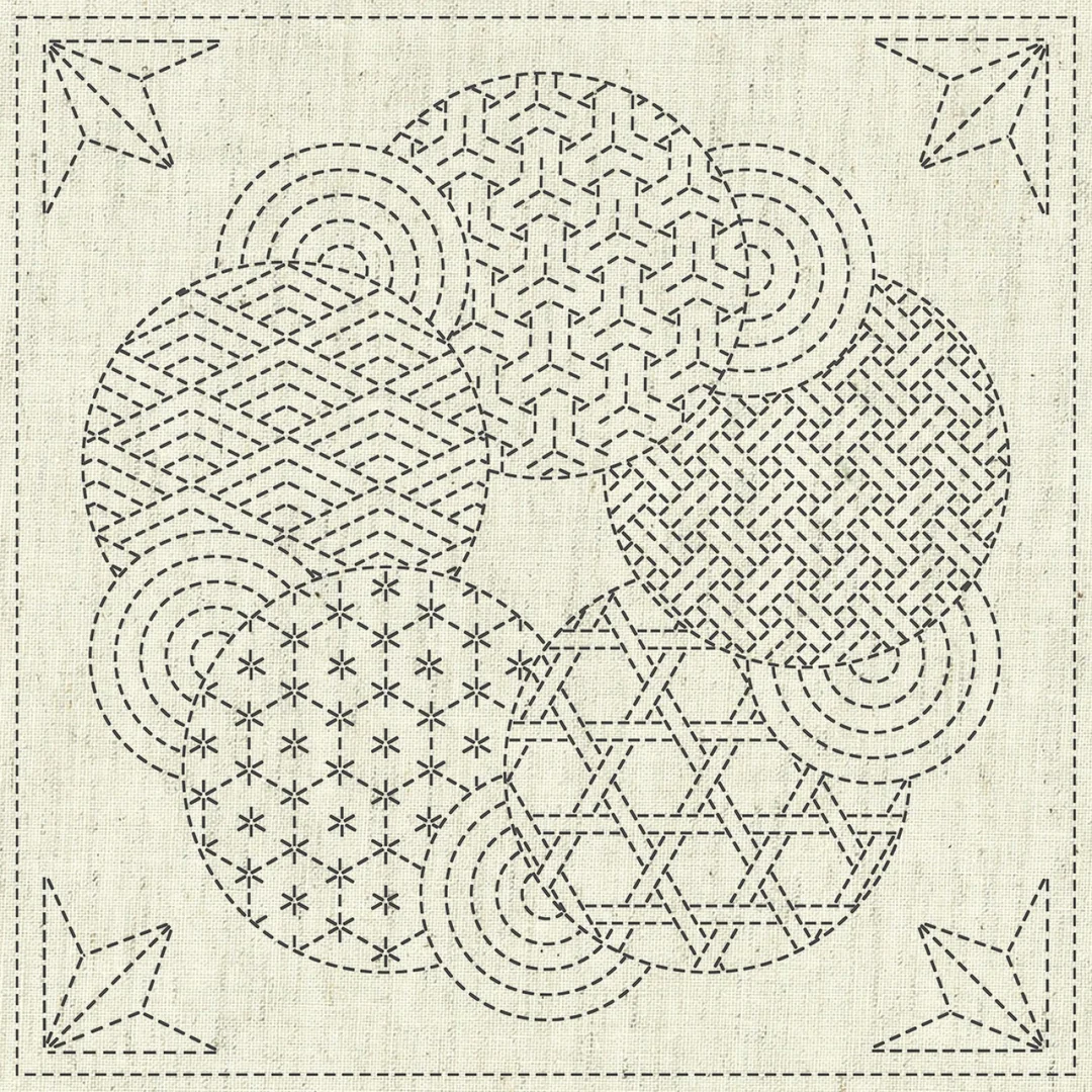 Kaza Guruma 3 Sashiko Embroidery Sampler