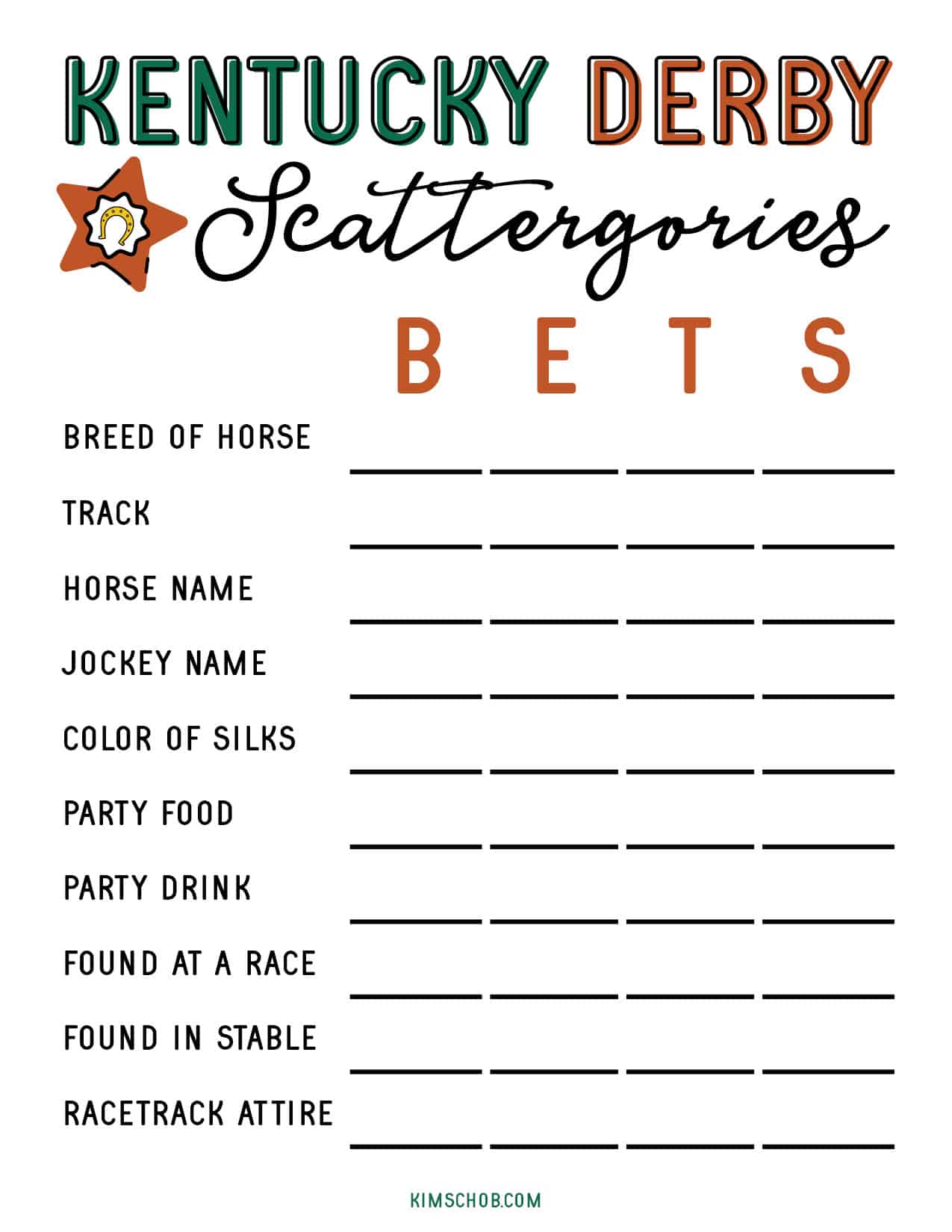 Kentucky Derby Printable Kentucky Derby Printable