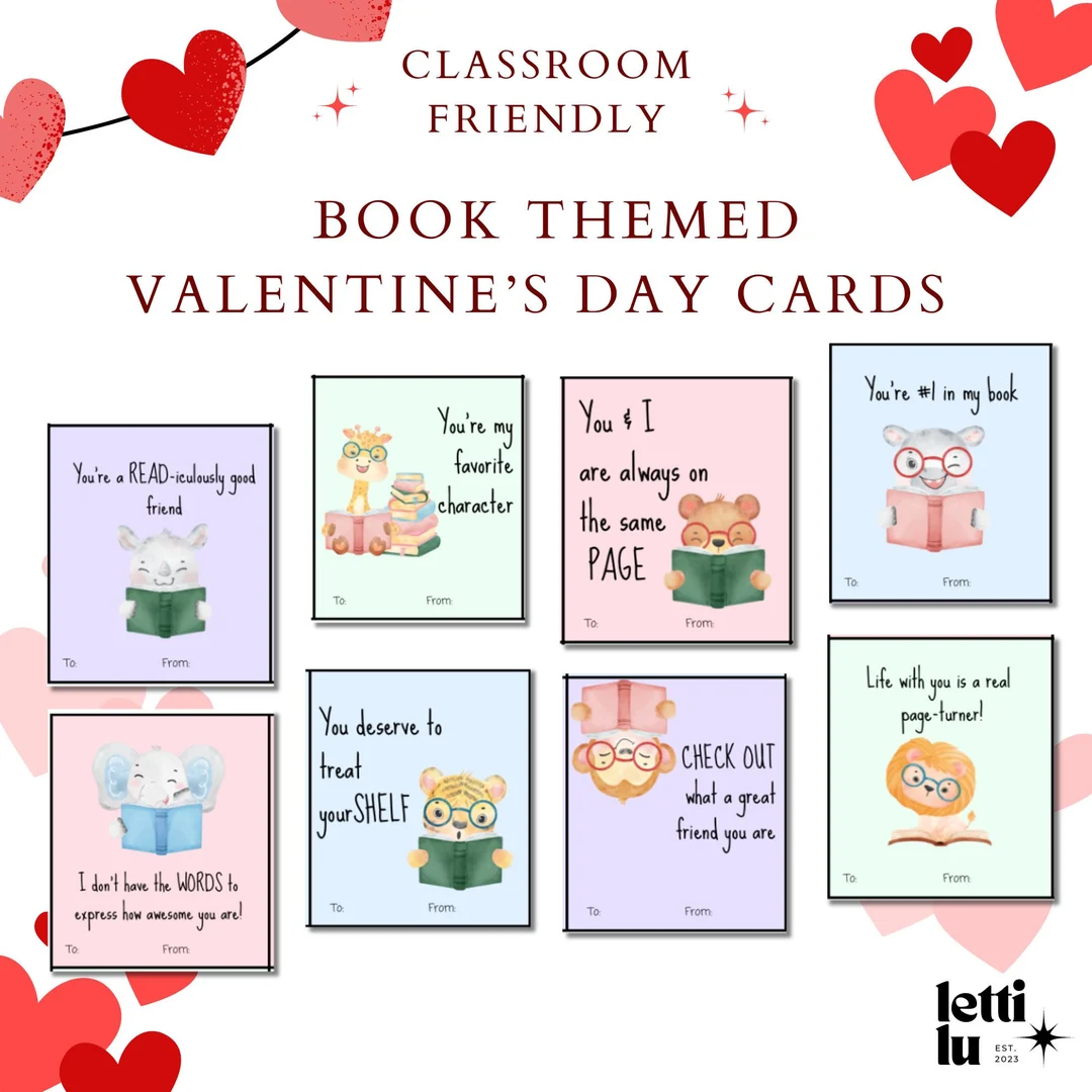 Kids Book Valentines Day Cards Classroom