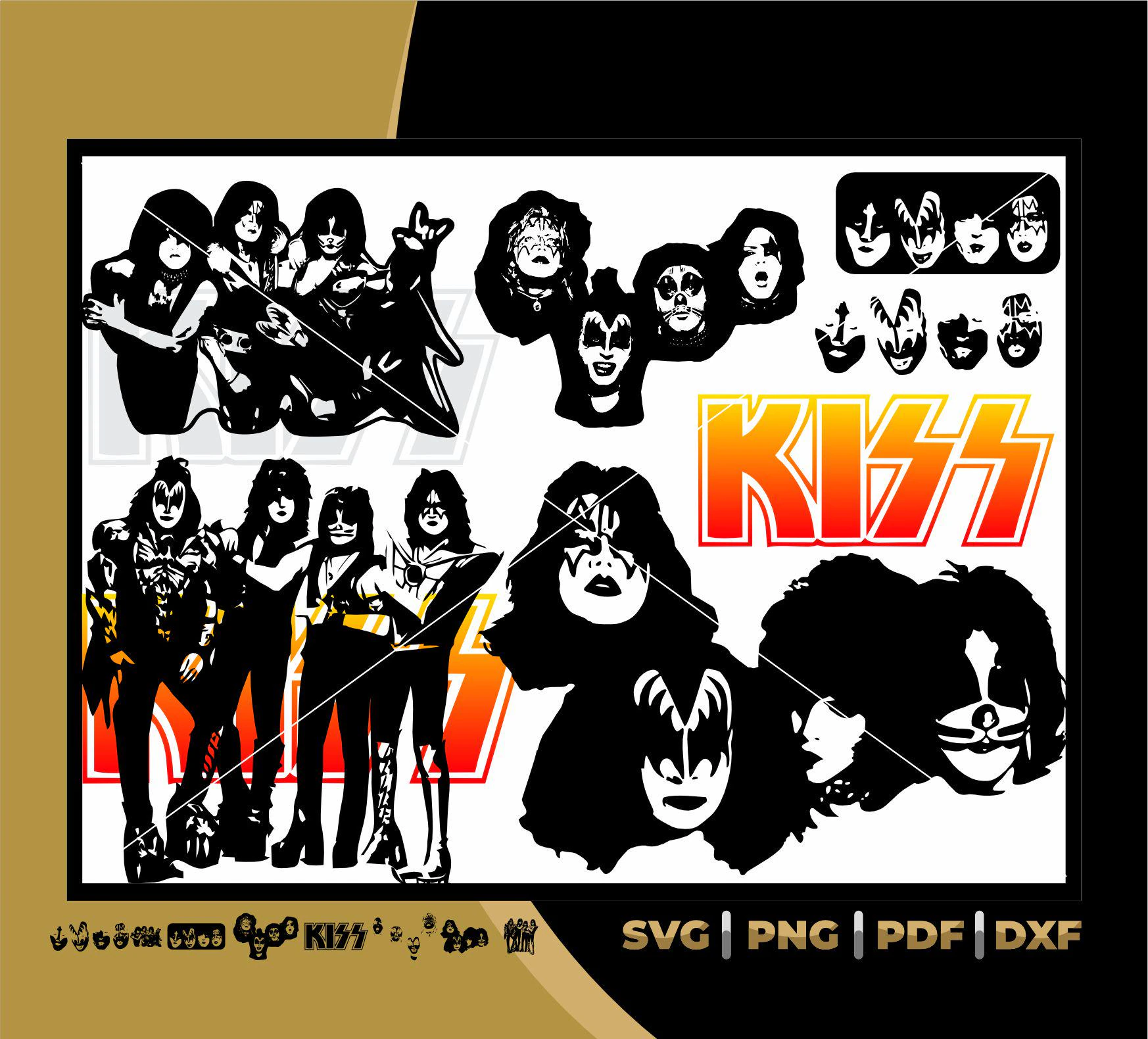 printable kiss band stencils