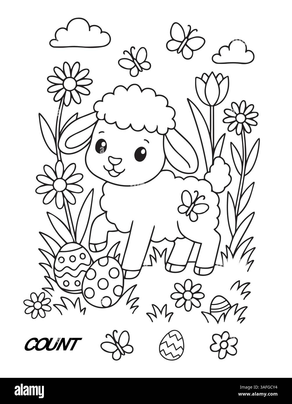 Lamb Coloring Page Printable