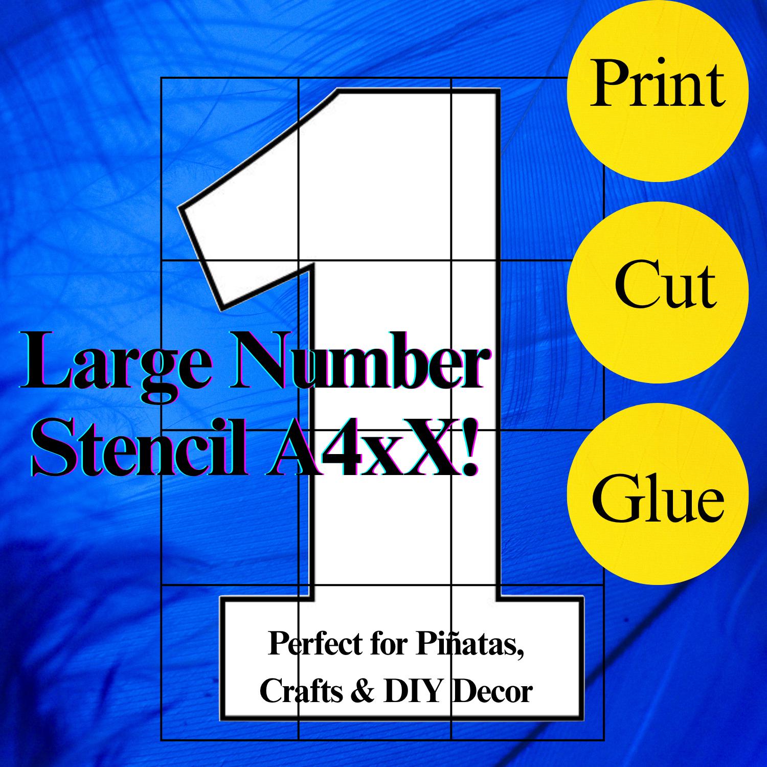 Large Number 1 Stencil Printable Modern Large Number 1 Stencil Printable Modern