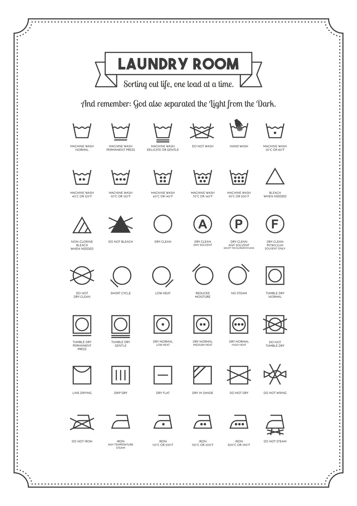 Laundry Room Printables