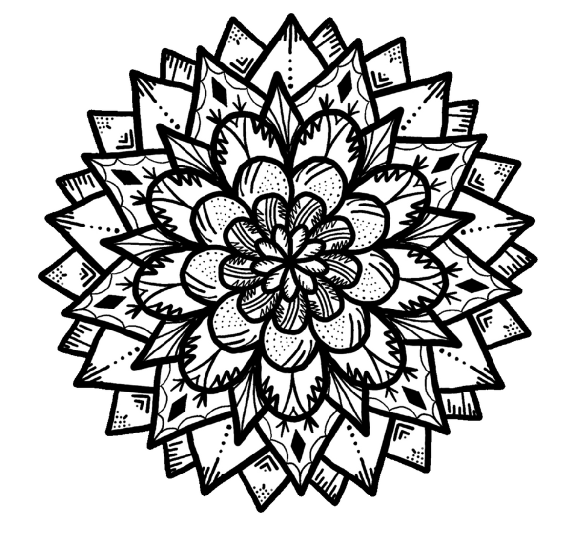 Layered Mandala Pattern For Pyrography