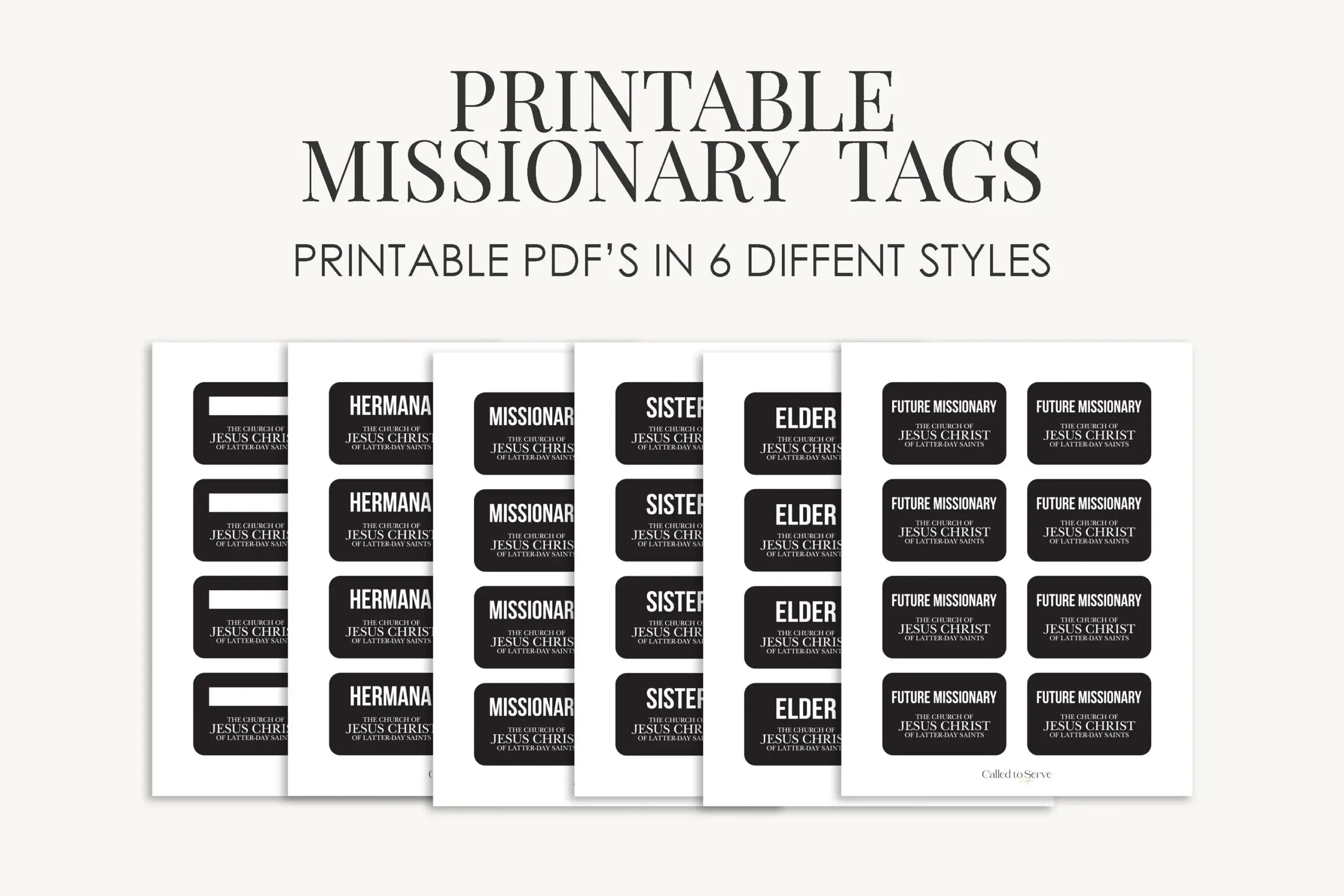 Lds Missionary Tags For Kids Bundle Of 6