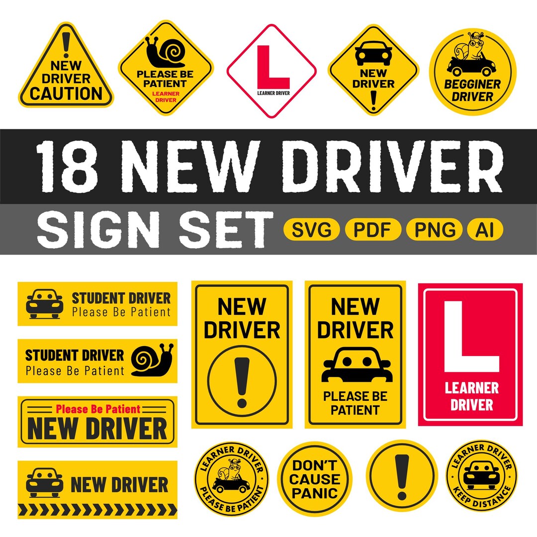 free printable novice driver sign