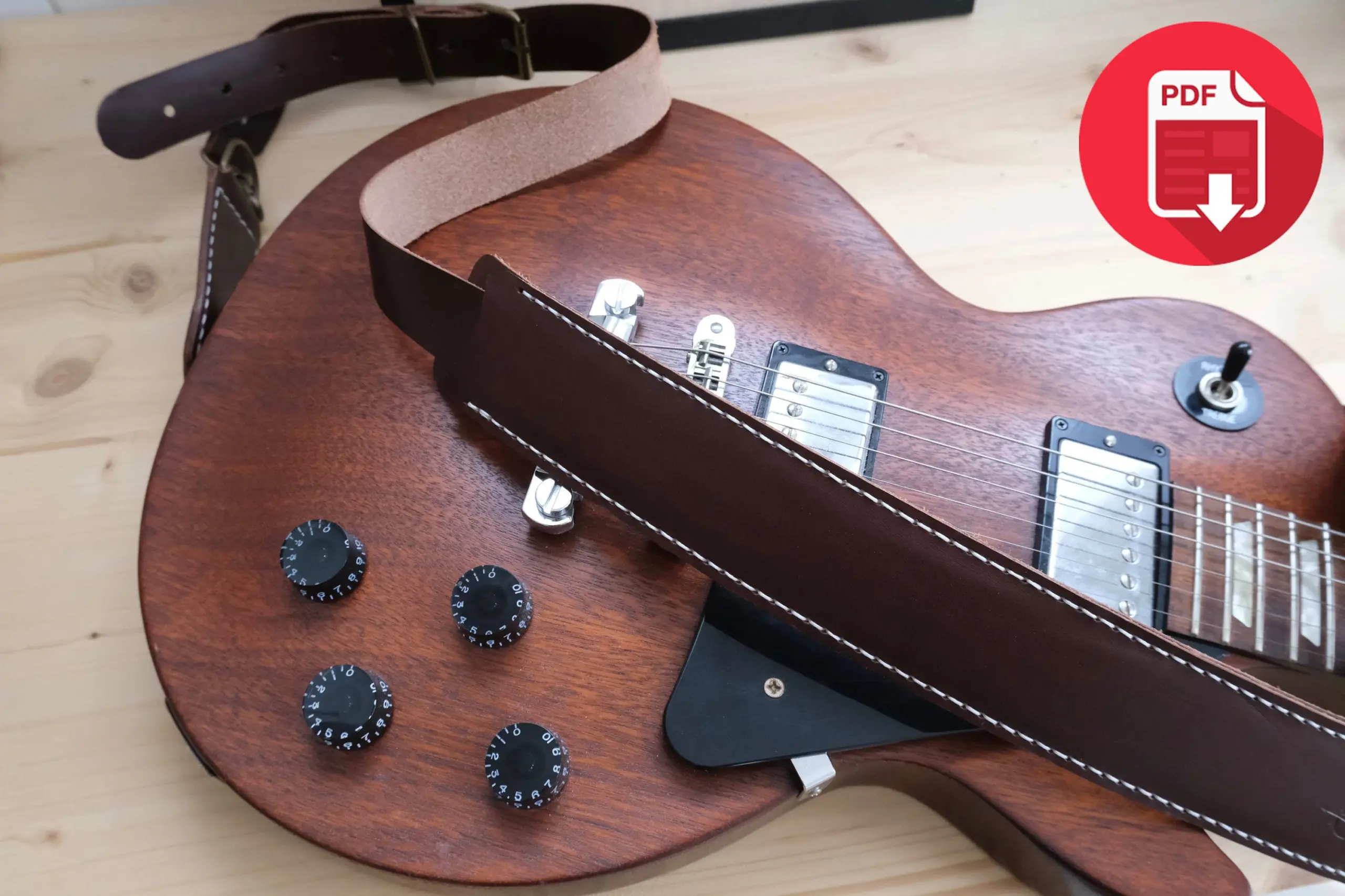 printable leather guitar strap pattern