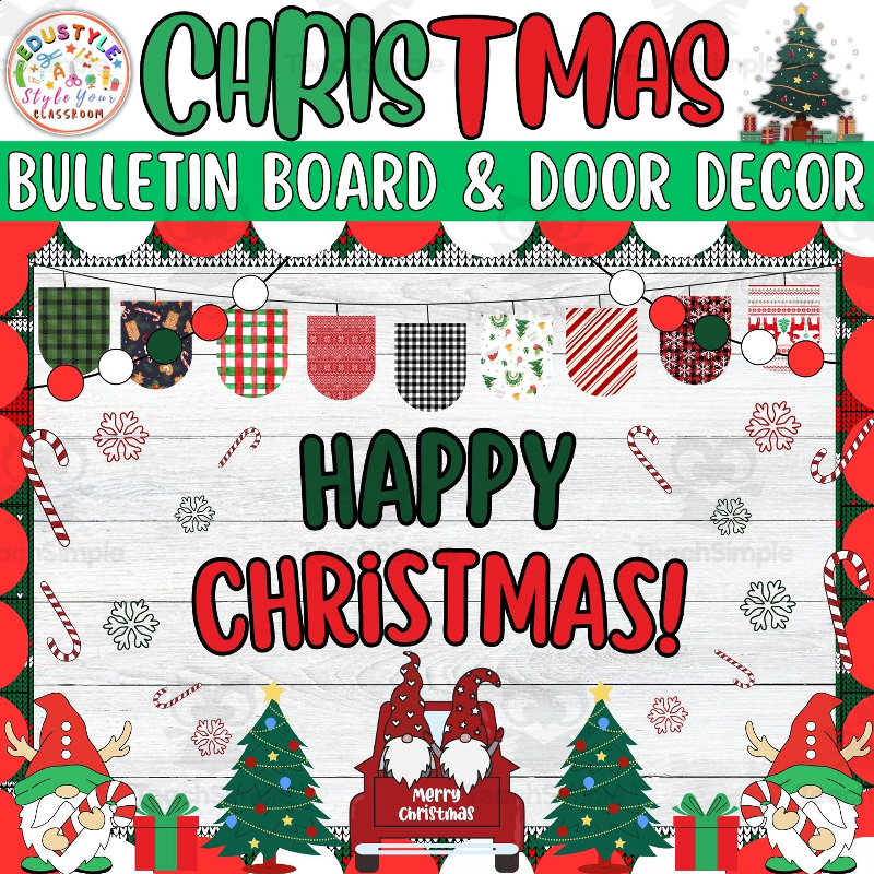 Let It Snow Winter And Christmas Bulletin Boards And Door Decor Kits