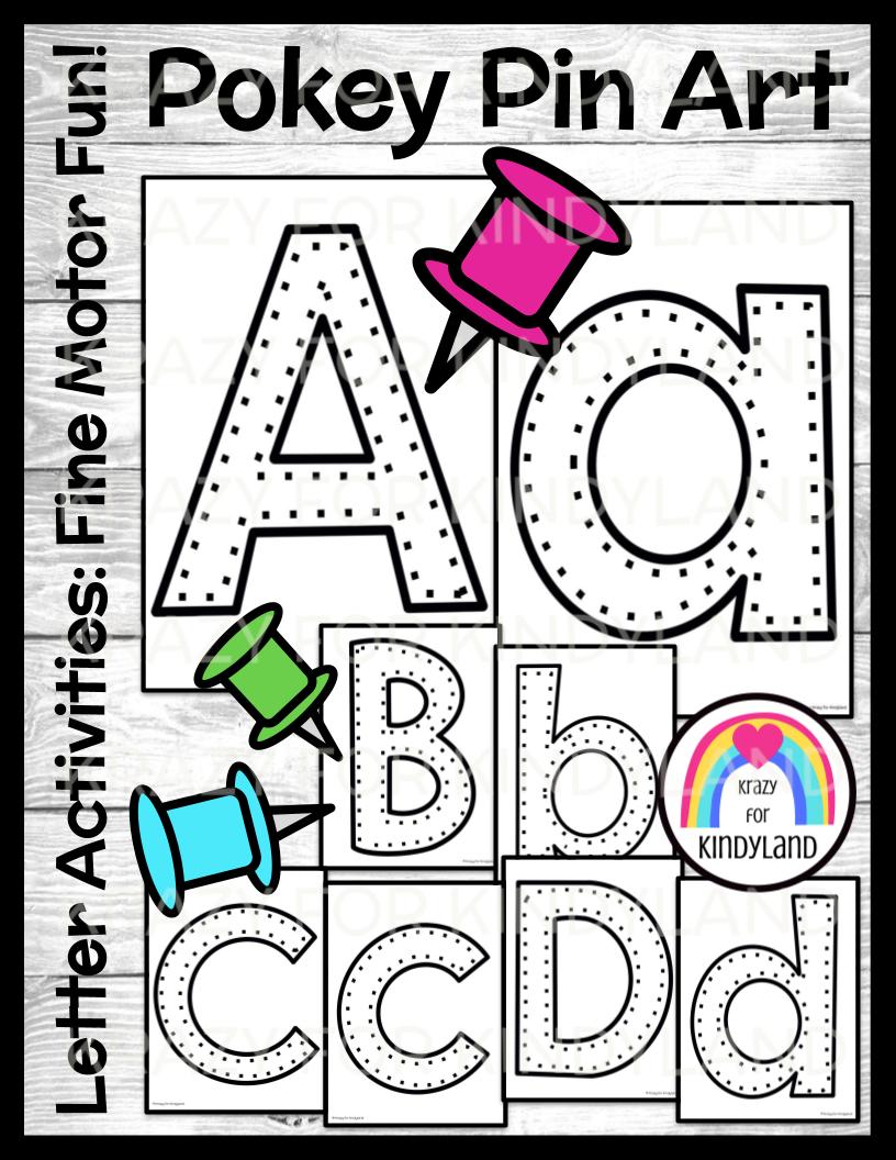 Letter Pokey Pin Art Push Pin The Alphabet Fine Motor And Literacy Center